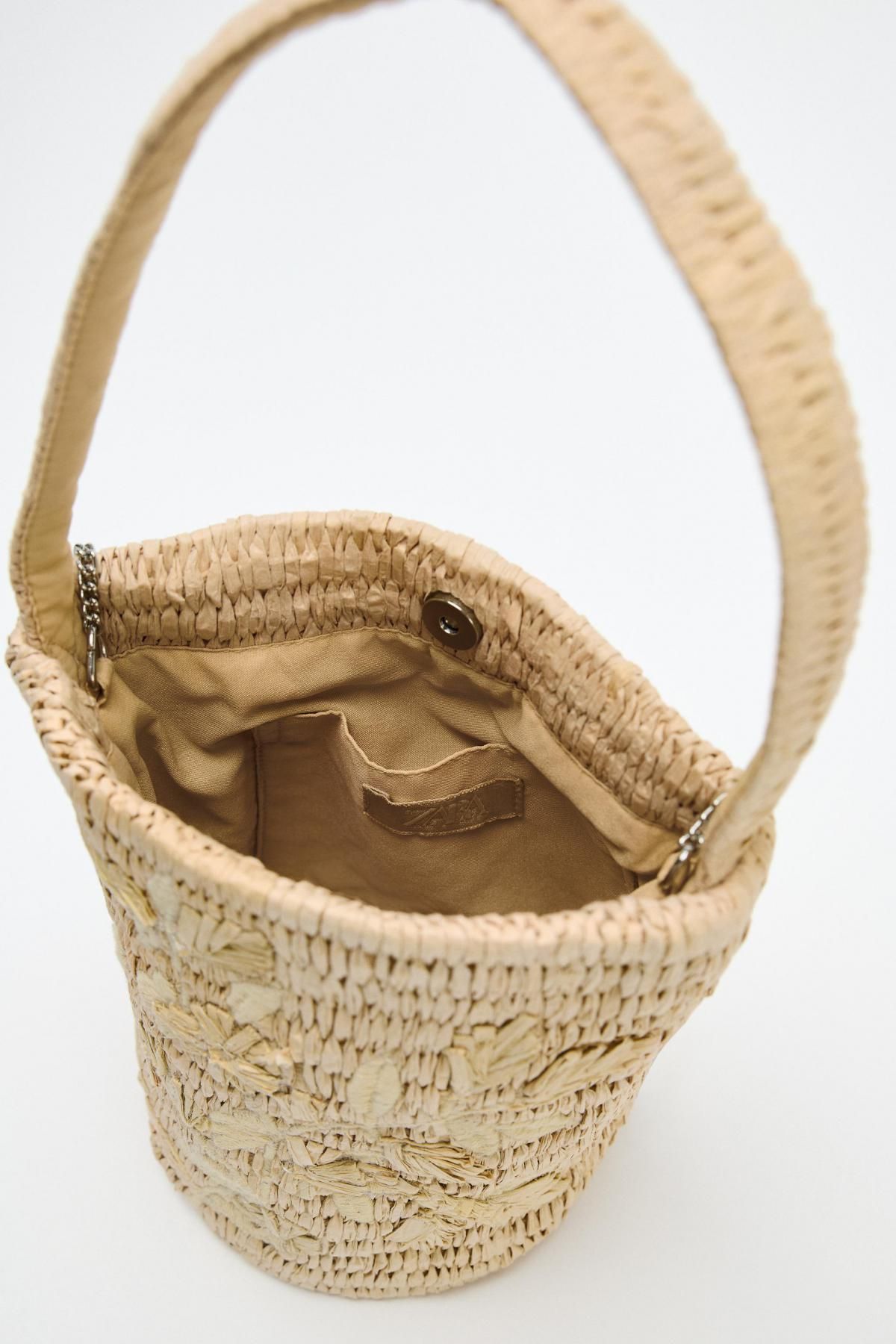 자라 브레이드 디자인 라탄 버킷백 6014/610 LIGHT BEIGE