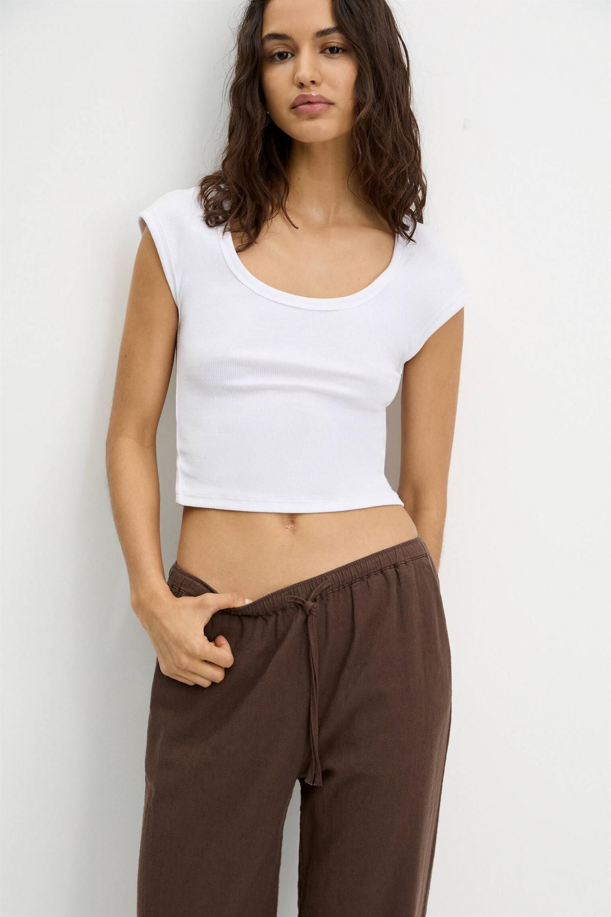 풀앤베어 내추럴 린넨 블렌드 조거 팬츠 3680/334 CHOCOLATE - 상세 이미지 4