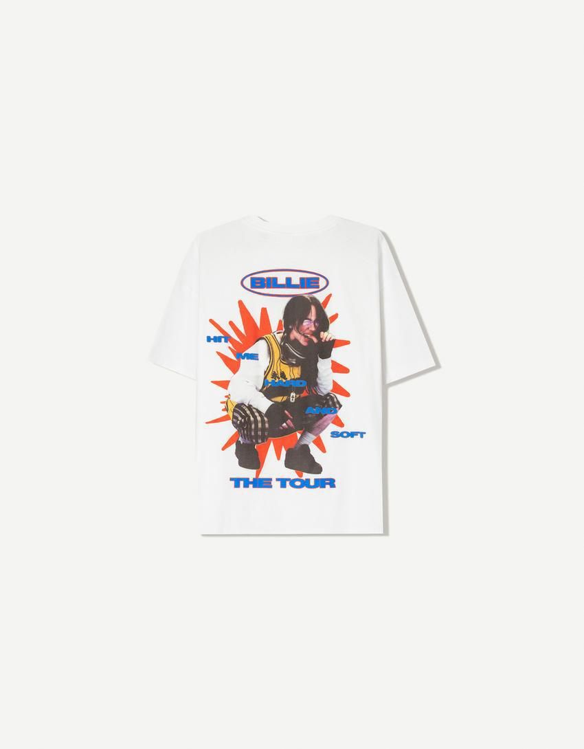 버쉬카 빌리 아일리시 프린트 루즈핏 반팔 티셔츠 2430/160 OFF WHITE - 상세 이미지 5