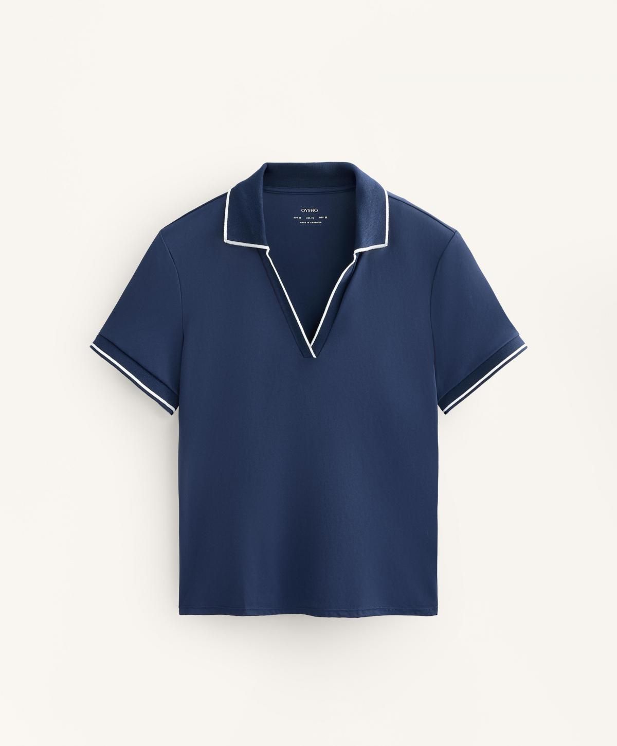 오이쇼 테크니컬 파이핑 컴포트럭스 반팔 폴로 셔츠 0604/904 NAVY - 상품 이미지
