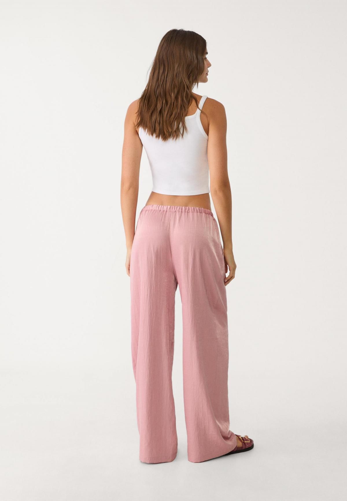 스트라디바리우스 트렌디 하이웨이스트 와이드 텍스처 스트링 팬츠 1194/187 NUDE PINK - 상세 이미지 2