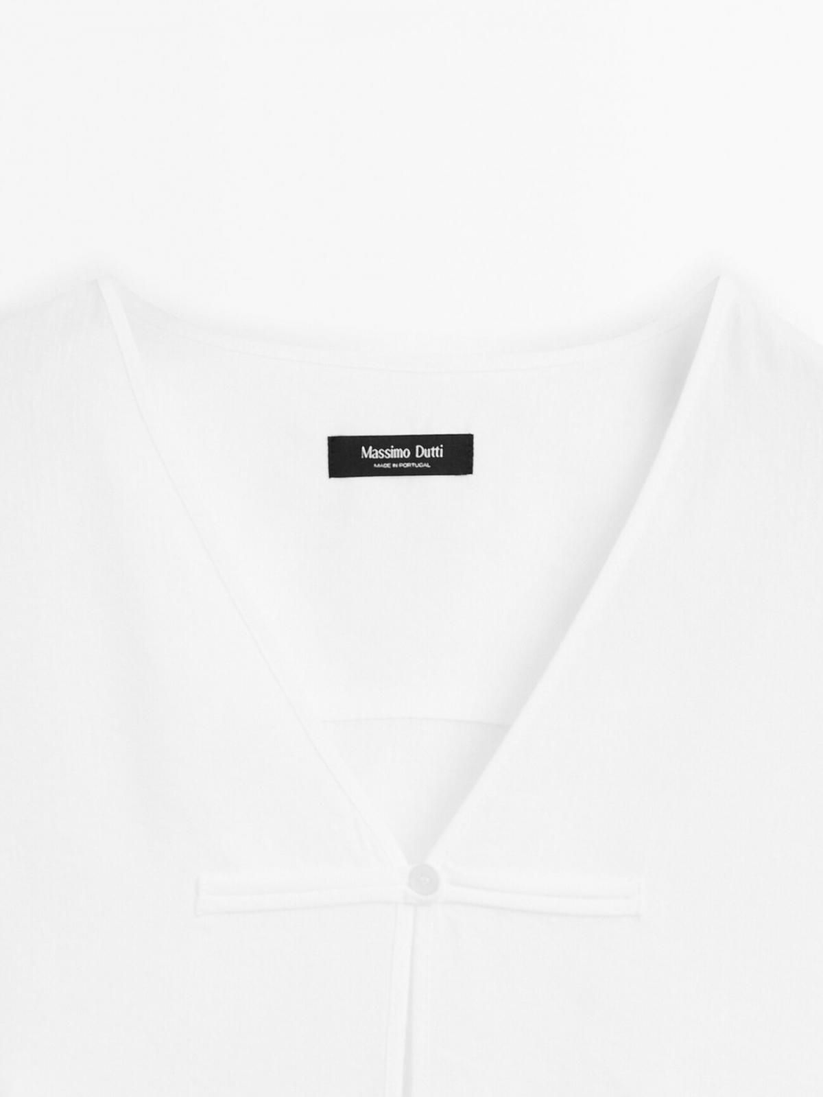 마시모두띠 내추럴 린넨 블렌드 플루이드 브이넥 키모노 블라우스 5124/536 WHITE - 상세 이미지 2