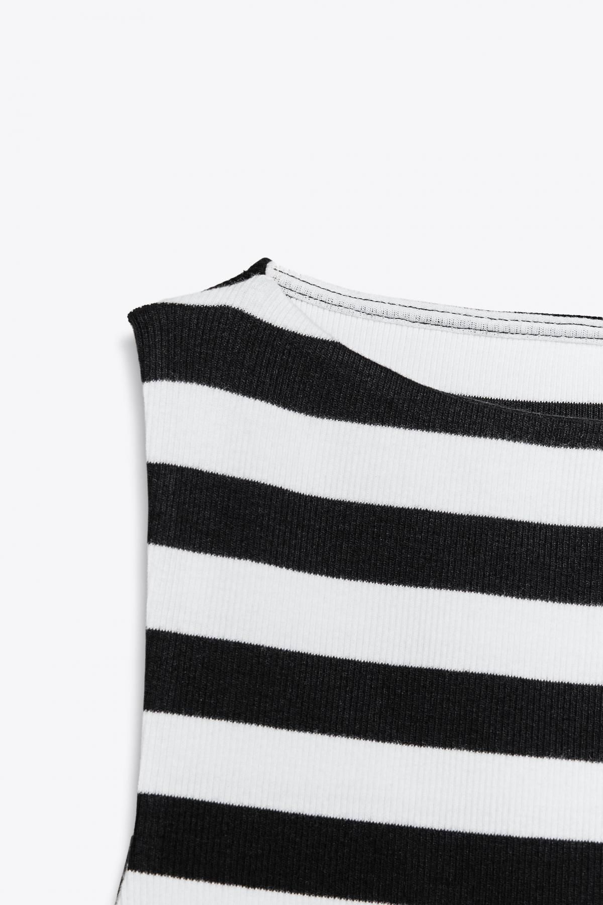 자라 스트라이프 슬림핏 보트넥 민소매 티셔츠 1044/152 STRIPED - 상세 이미지 3