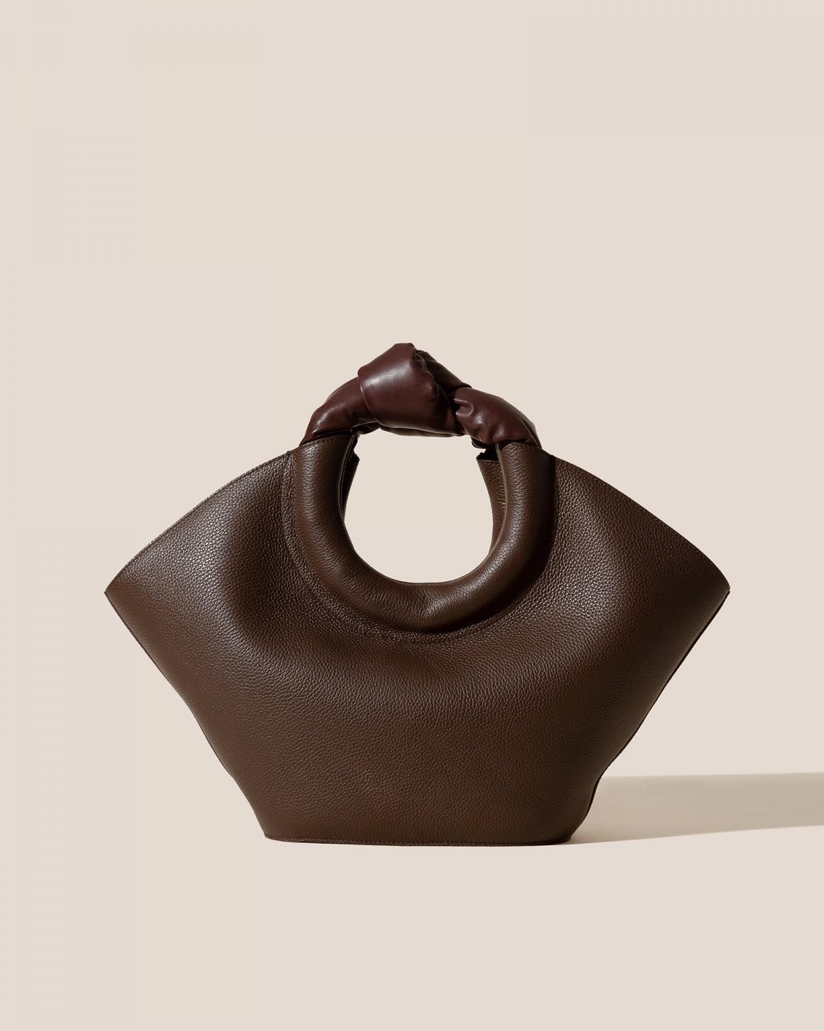 헤레우 카스텔 그레이니 매듭 핸들 가죽 토트백 9271450992972 DARK BROWN - 메인 이미지
