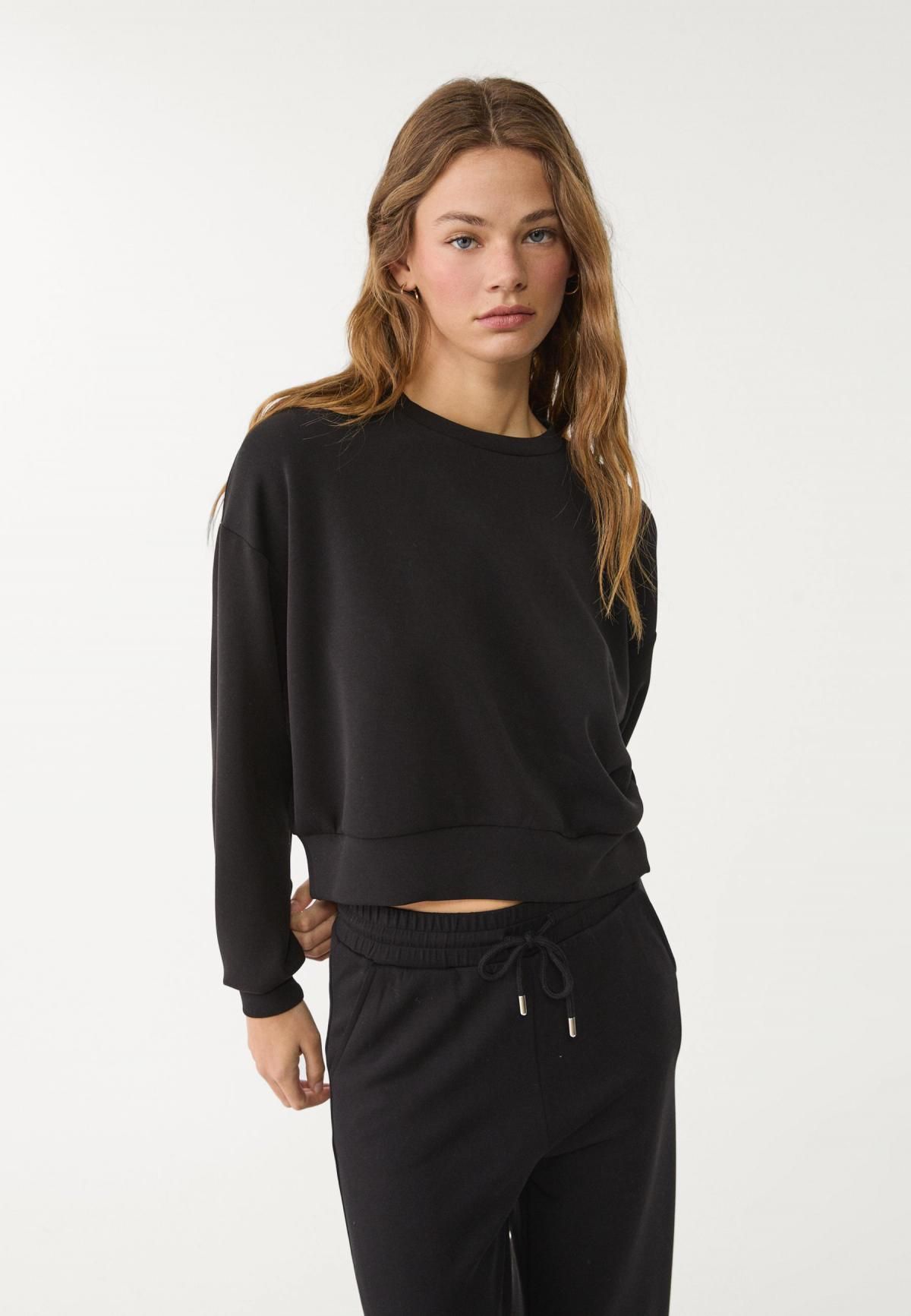 스트라디바리우스 모달블렌드 소프트터치 와이드 팬츠 7763/371 BLACK - 상세 이미지 5