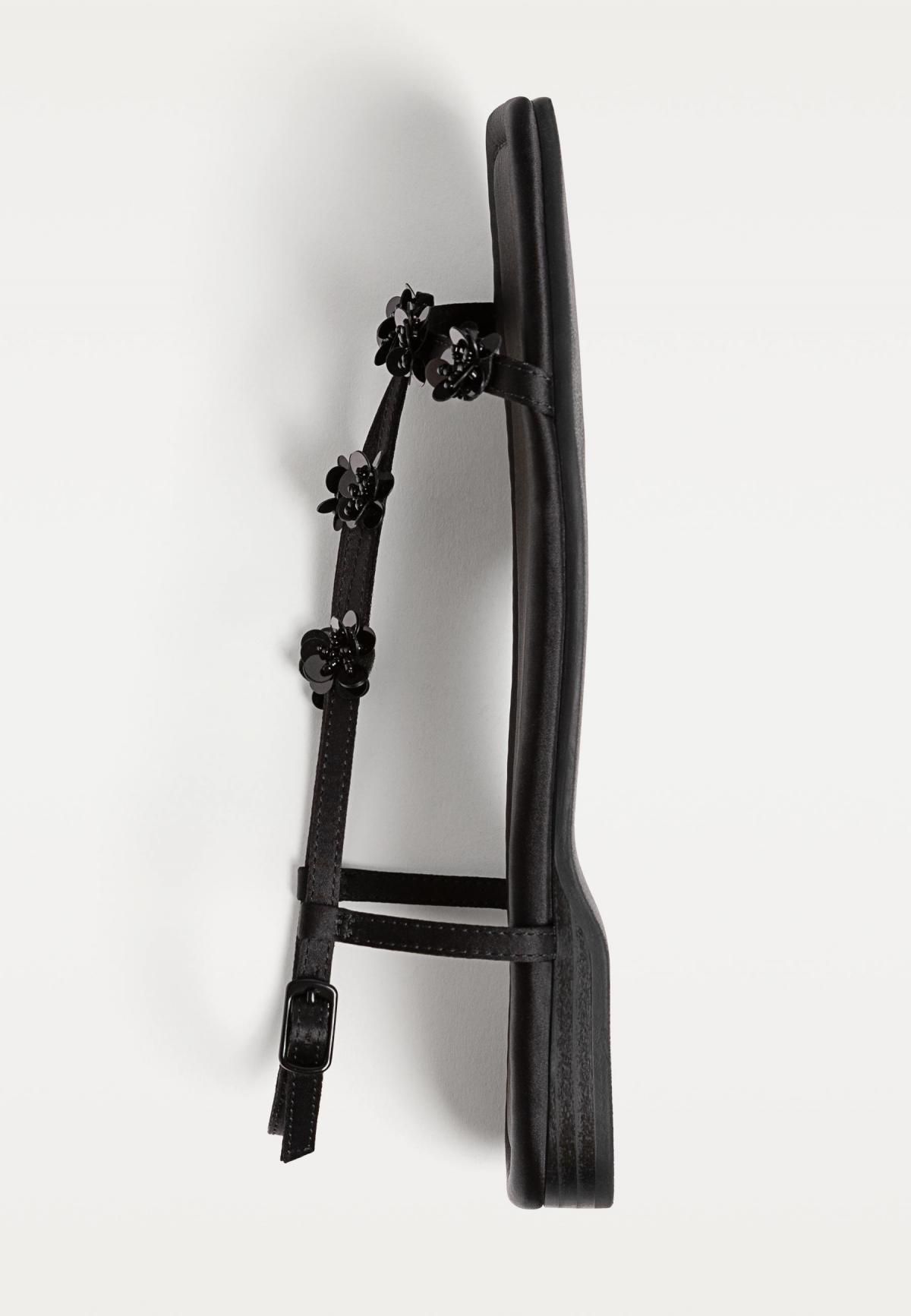 스트라디바리우스 플라워 스트랩 플랫 샌들 블랙 9293/578 BLACK - 상세 이미지 3