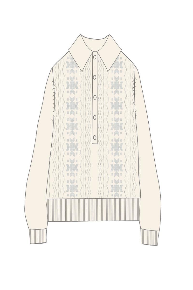 타이니코튼 미니멀 카라 니트 JERSEY FRANK CALADO SS25-772104 BLANCO - 상세 이미지 2
