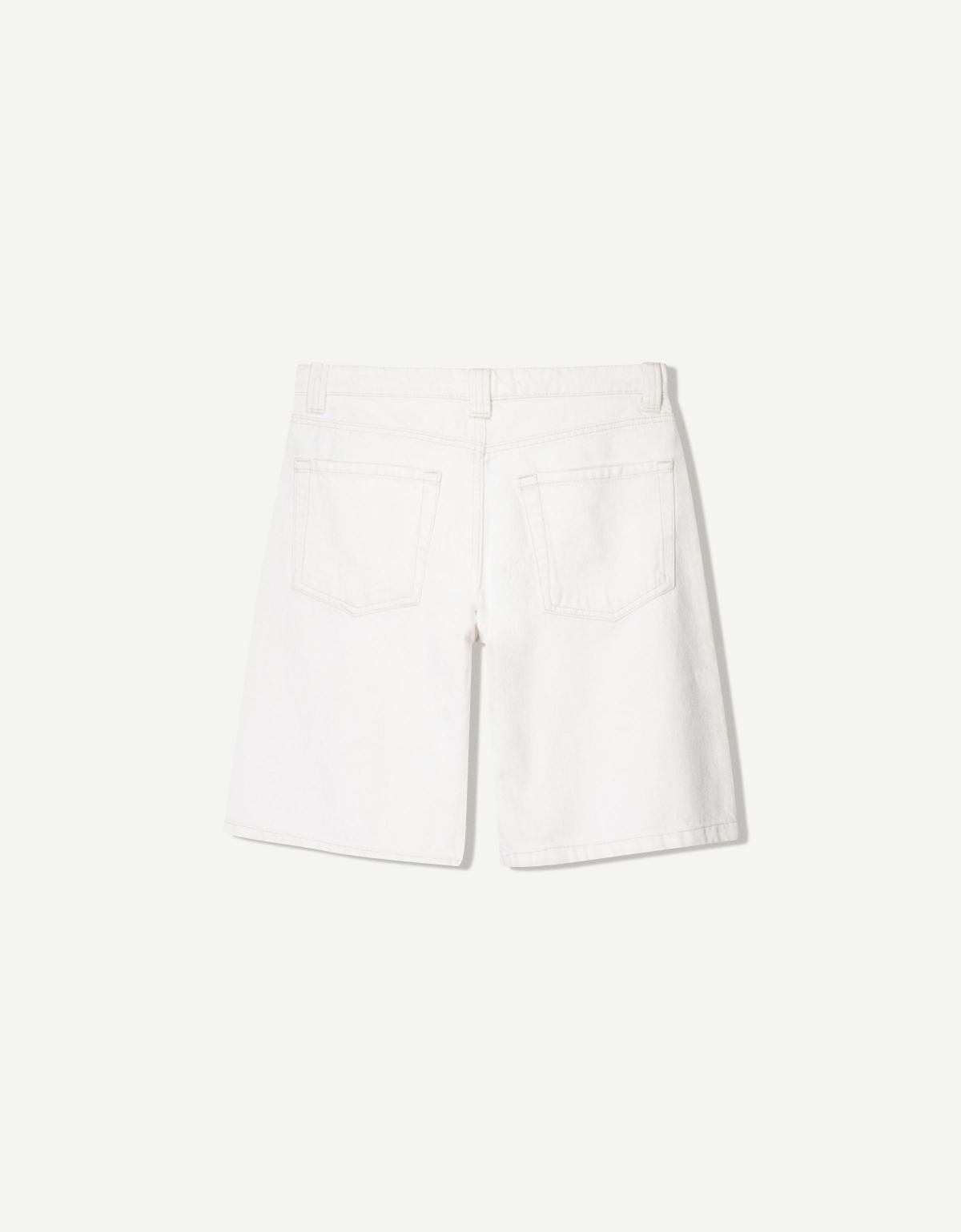 버쉬카 배기 데님 쇼츠 3193/335 OFF WHITE - 상세 이미지 2