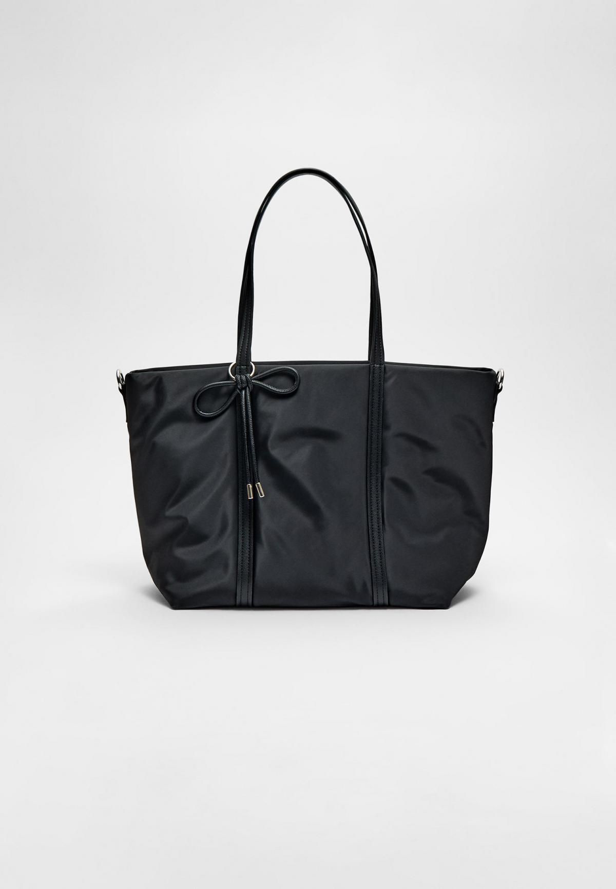 스트라디바리우스 데일리 패브릭 쇼퍼백 리본장식 블랙 3602/711 BLACK - 메인 이미지