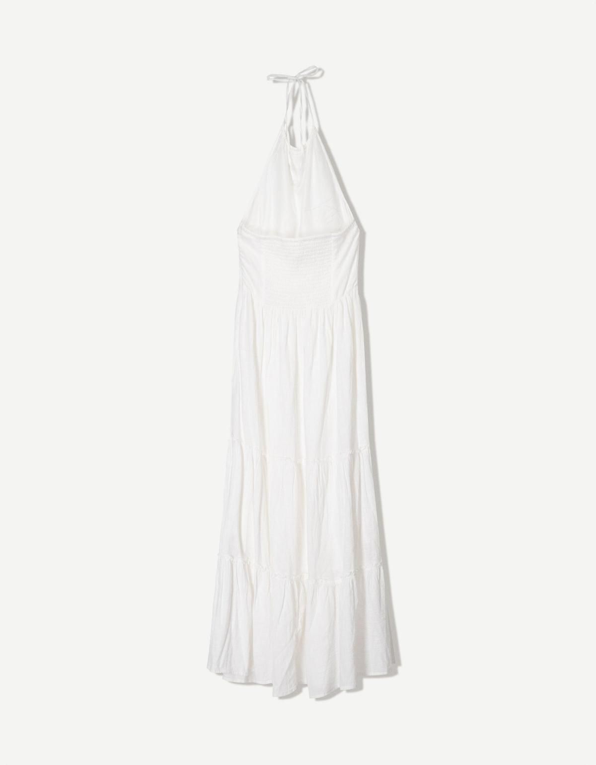 버쉬카 러플 홀터넥 미디 원피스 0730/207 WHITE - 상세 이미지 5