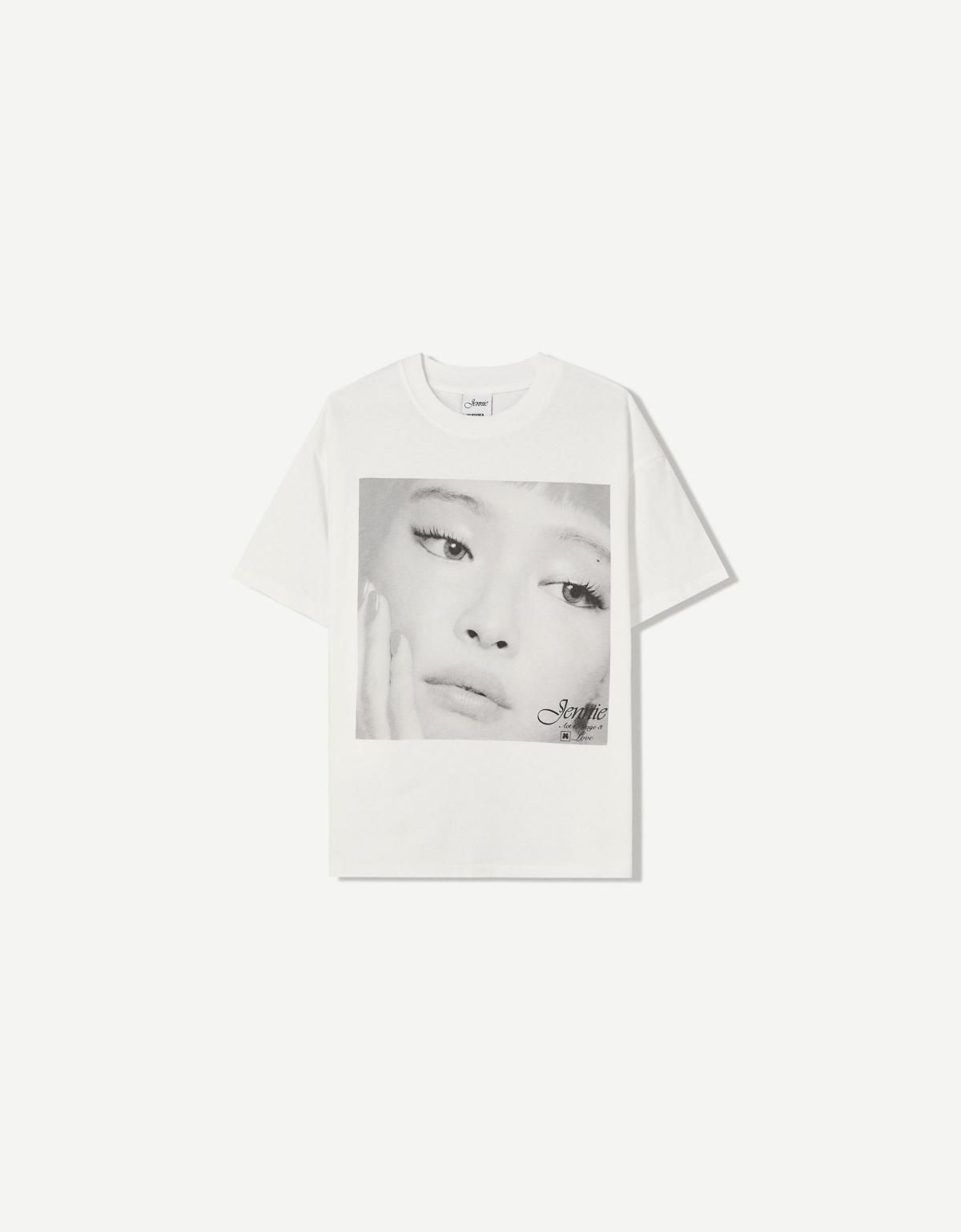 버쉬카 제니 포토 프린트 오버핏 반팔 티셔츠 7595/072 OFF WHITE - 상세 이미지 3