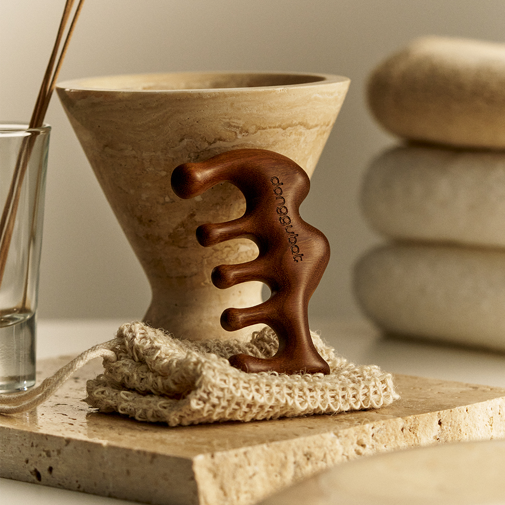 NEW 동구밭 올인원 우드괄사 두피마사지 괄사마사지 지압 두피괄사 경락 샌달우드 승모근 나무괄사