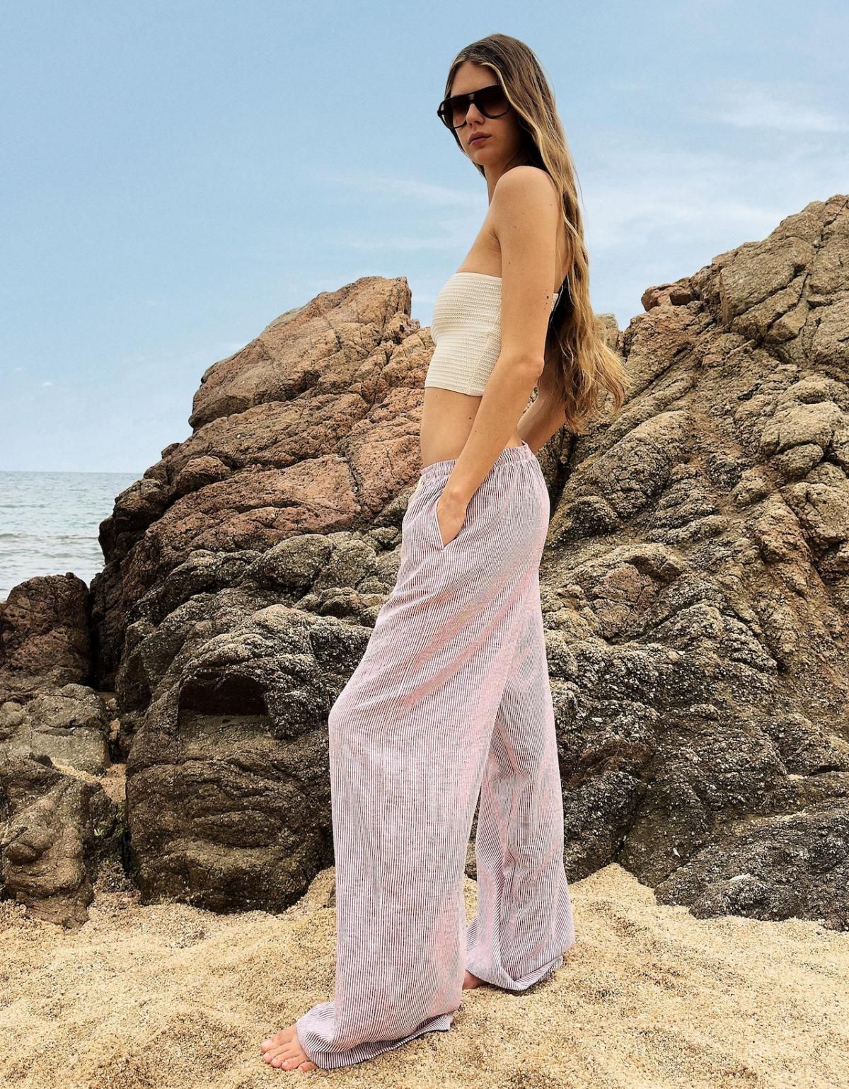 버쉬카 내추럴 와이드핏 라운지 팬츠 0102/741 BURGUNDY - 상세 이미지 3