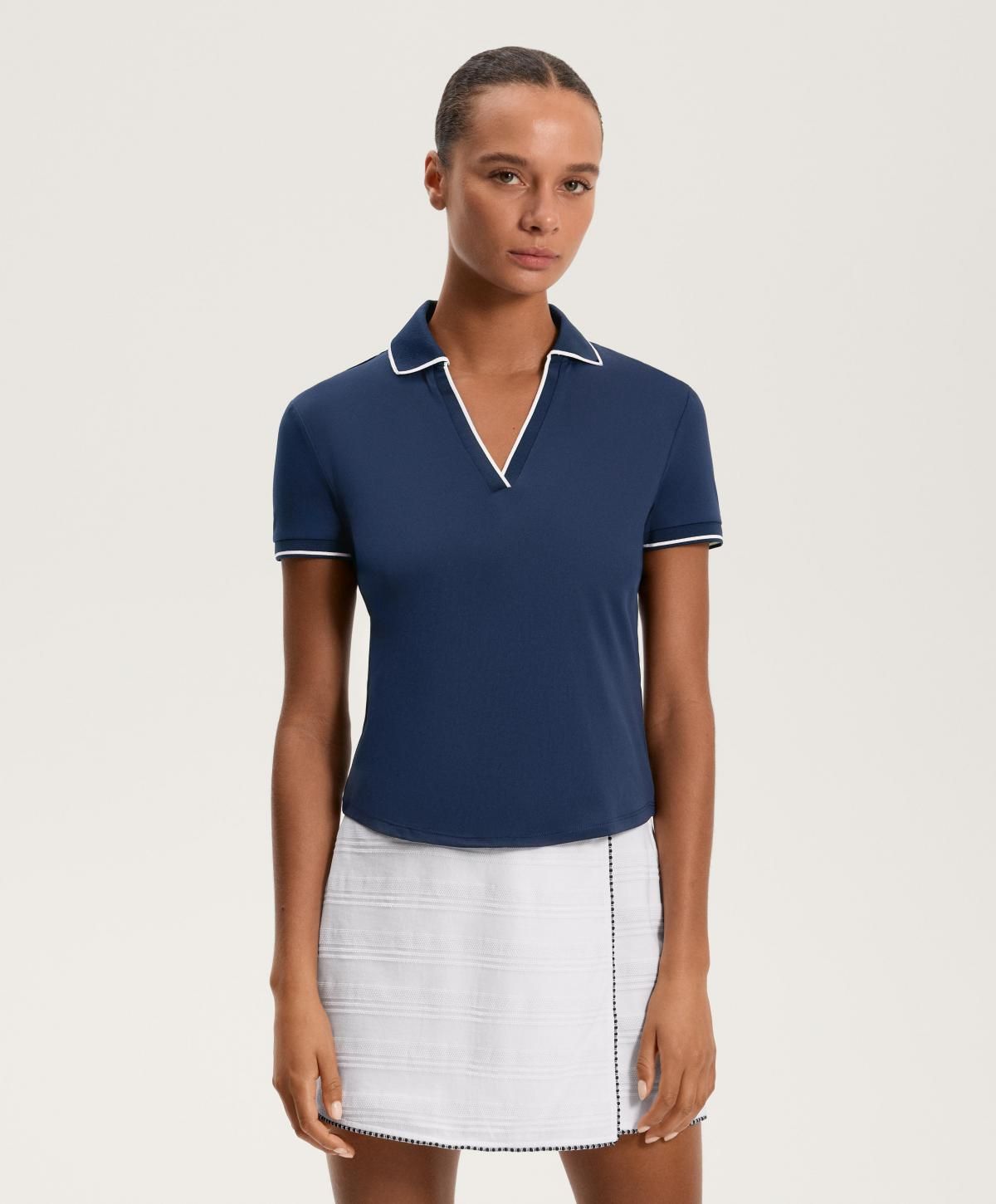 오이쇼 테크니컬 파이핑 컴포트럭스 반팔 폴로 셔츠 0604/904 NAVY - 상세 이미지 2