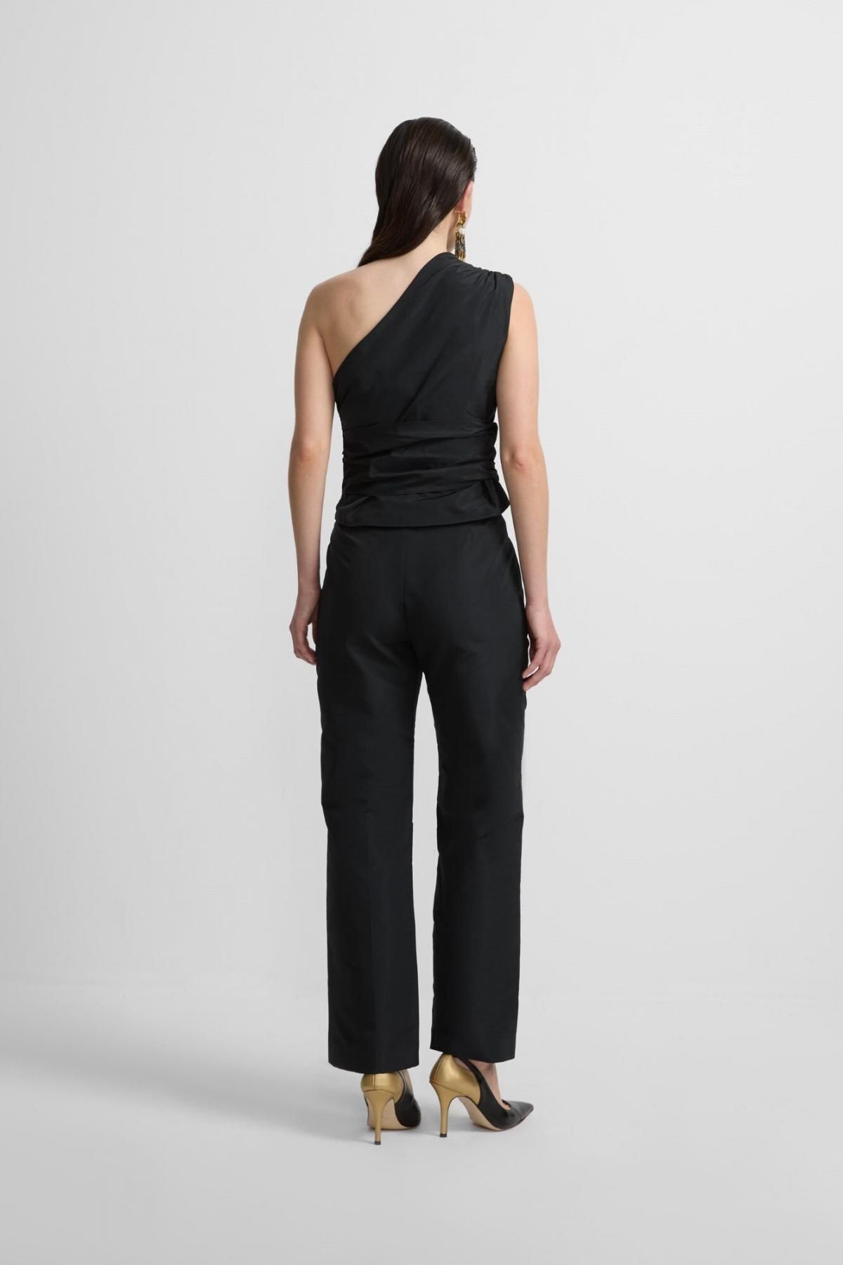 실본 테크니컬 타페타 스트레이트핏 정장 팬츠 6398251 NEGRO - 상세 이미지 4