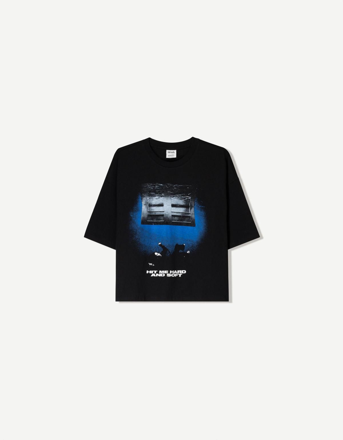 버쉬카 반팔 Billie Eilish 프린트 티셔츠 2431/160 BLACK - 상품 이미지