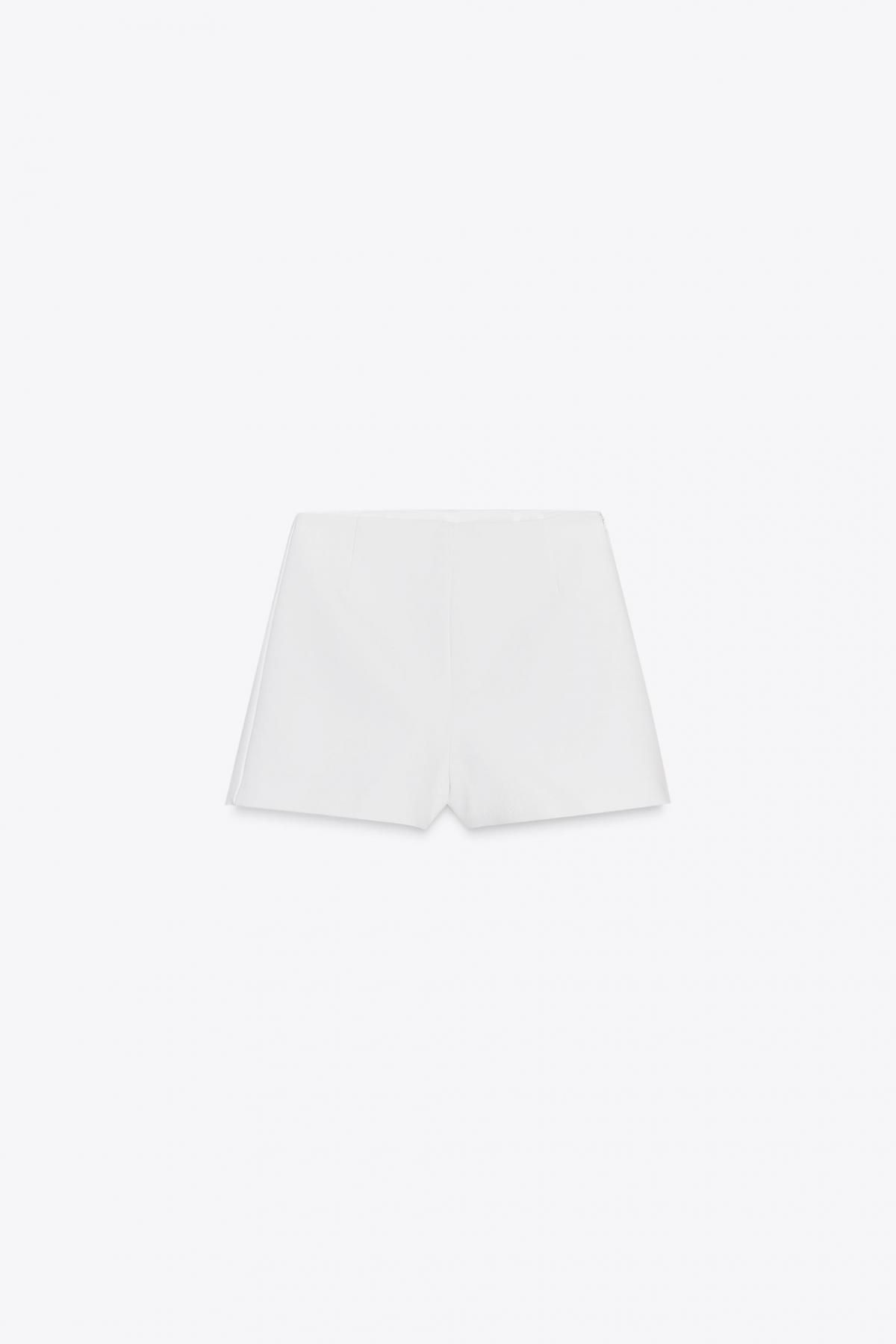 자라 하이웨이스트 화이트 미니멀 반바지 3067/500 WHITE - 메인 이미지