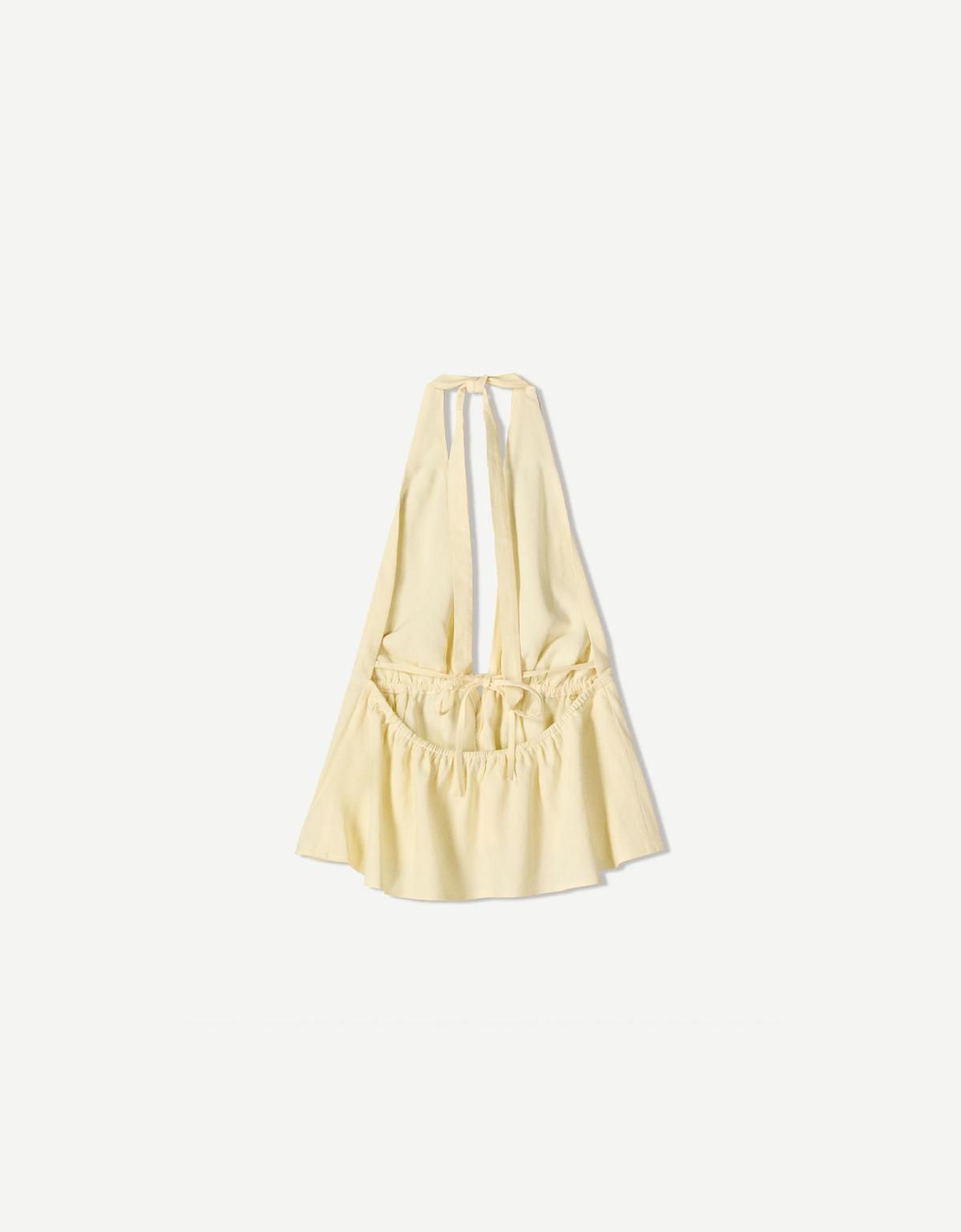 버쉬카 린넨블렌드 백리스 홀터 베스트 3805/741 YELLOW - 상세 이미지 3