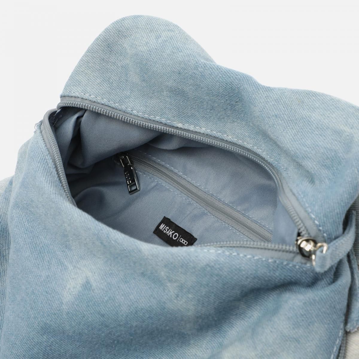 미사코 데님 라이트그레이 도난 방지 백팩 DENIM-4400330266019 BLUE - 상세 이미지 5