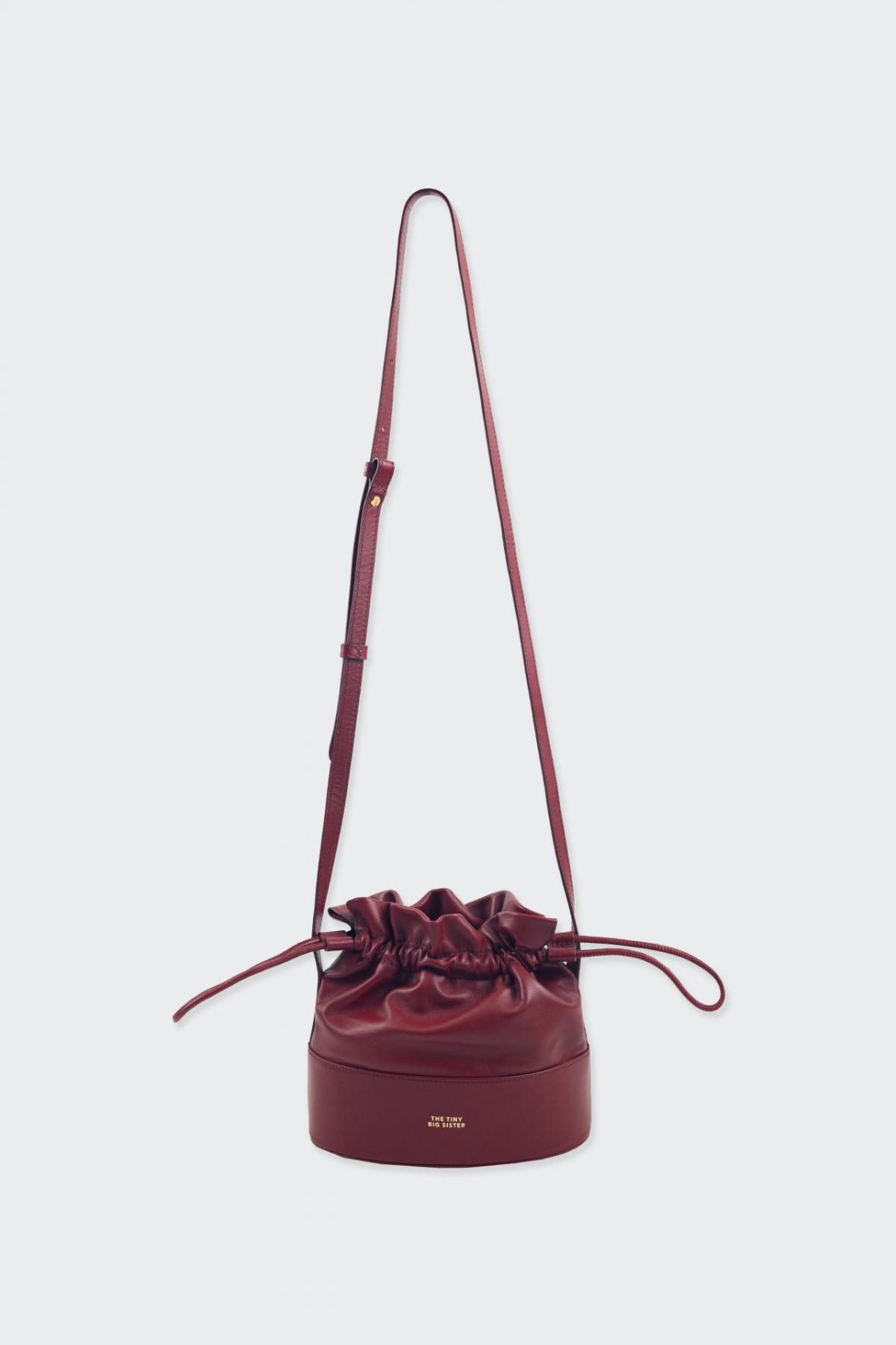 타이니코튼 버건디 레더 스트링 버킷백 Bolso de piel costi TTBS-046P19 BORGONA - 메인 이미지