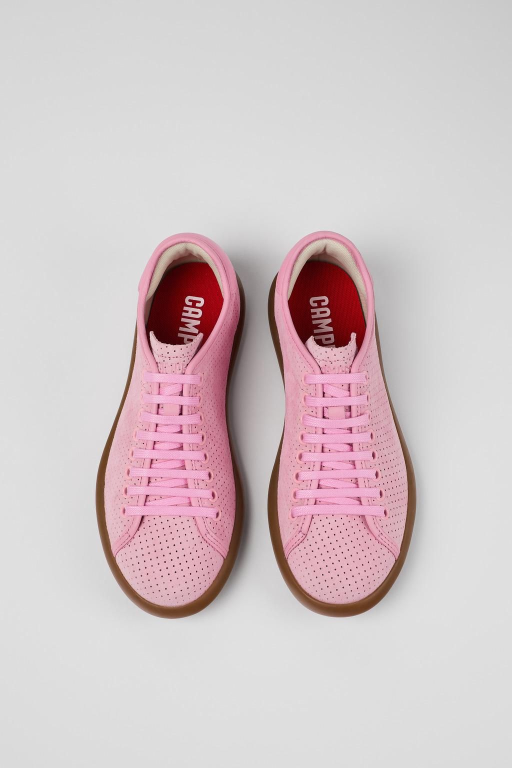 캠퍼 친환경 핑크 누벅 베이직 스니커즈 Pelotas Soller K201668-005 PINK - 상세 이미지 4