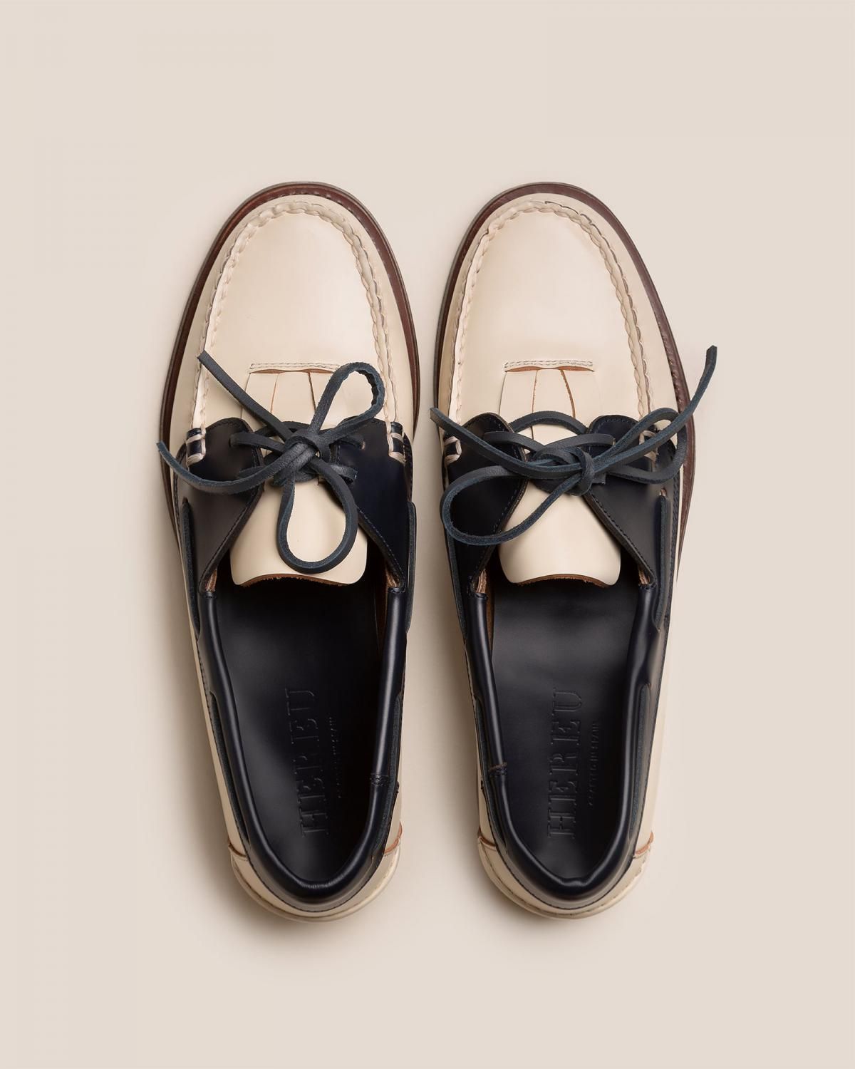 헤레우 살레르 바이컬러 레이스업 로퍼 14730471309644 CUSTARD/DARK NAVY - 상세 이미지 2