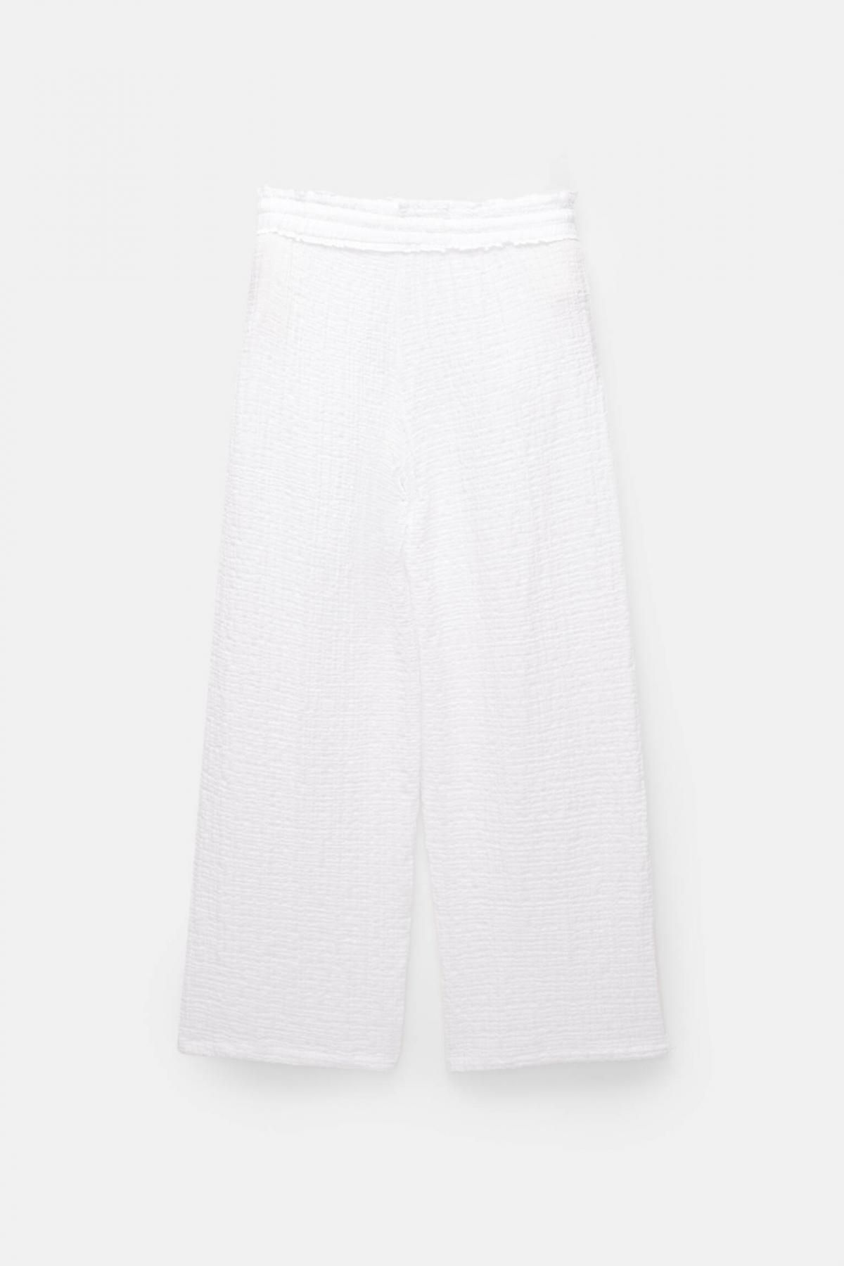 풀앤베어 미니멀 와이드핏 스트레이트 슬랙스 밴딩 웨이스트 팬츠 7675/201 WHITE - 상세 이미지 3