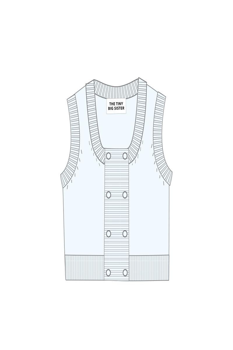 타이니코튼 라이트 블루 미니멀 버튼 니트 베스트 SS25-777L19 AZUL PASTEL - 상세 이미지 2