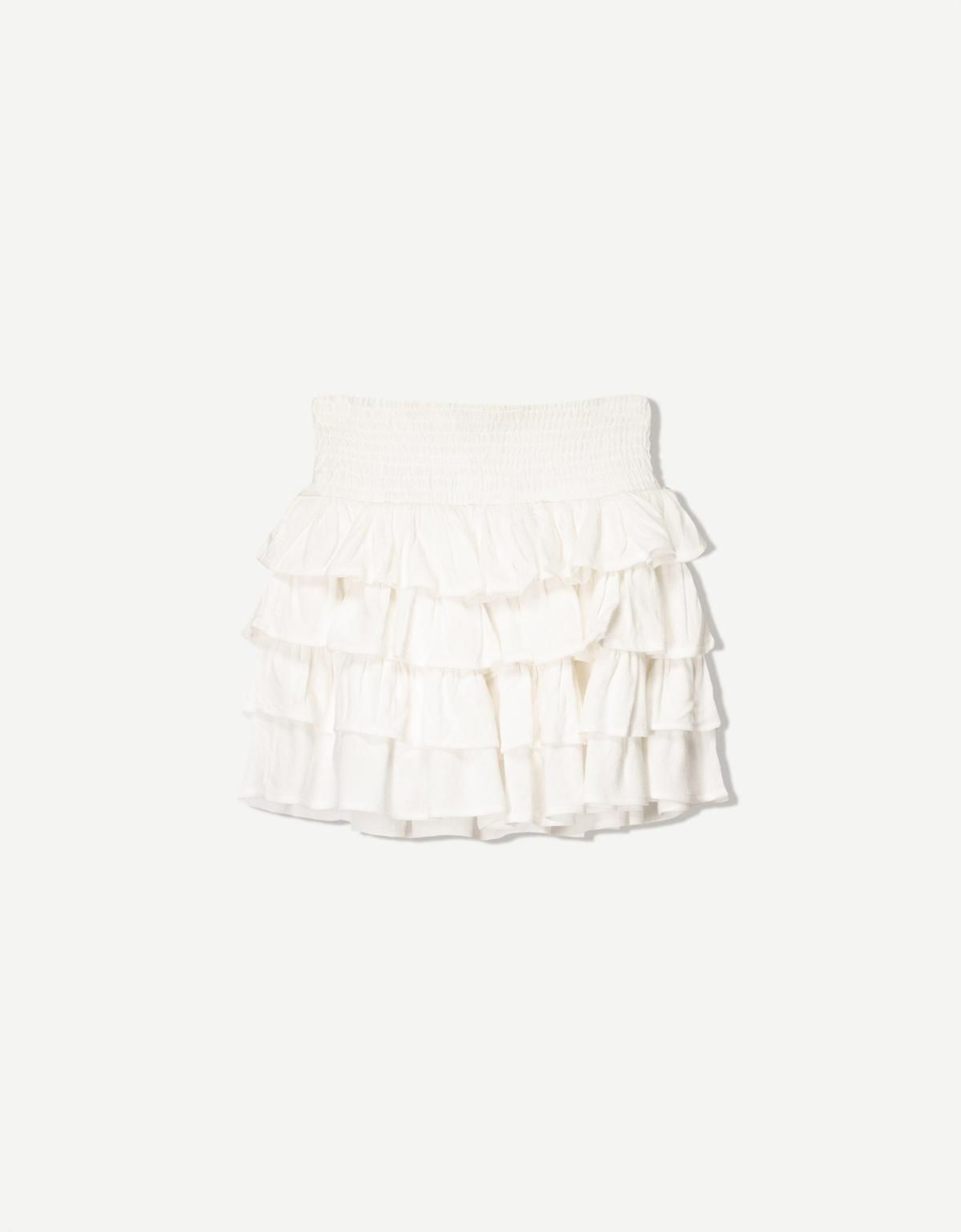 버쉬카 러플 미니 스커트 1122/207 WHITE - 상세 이미지 4