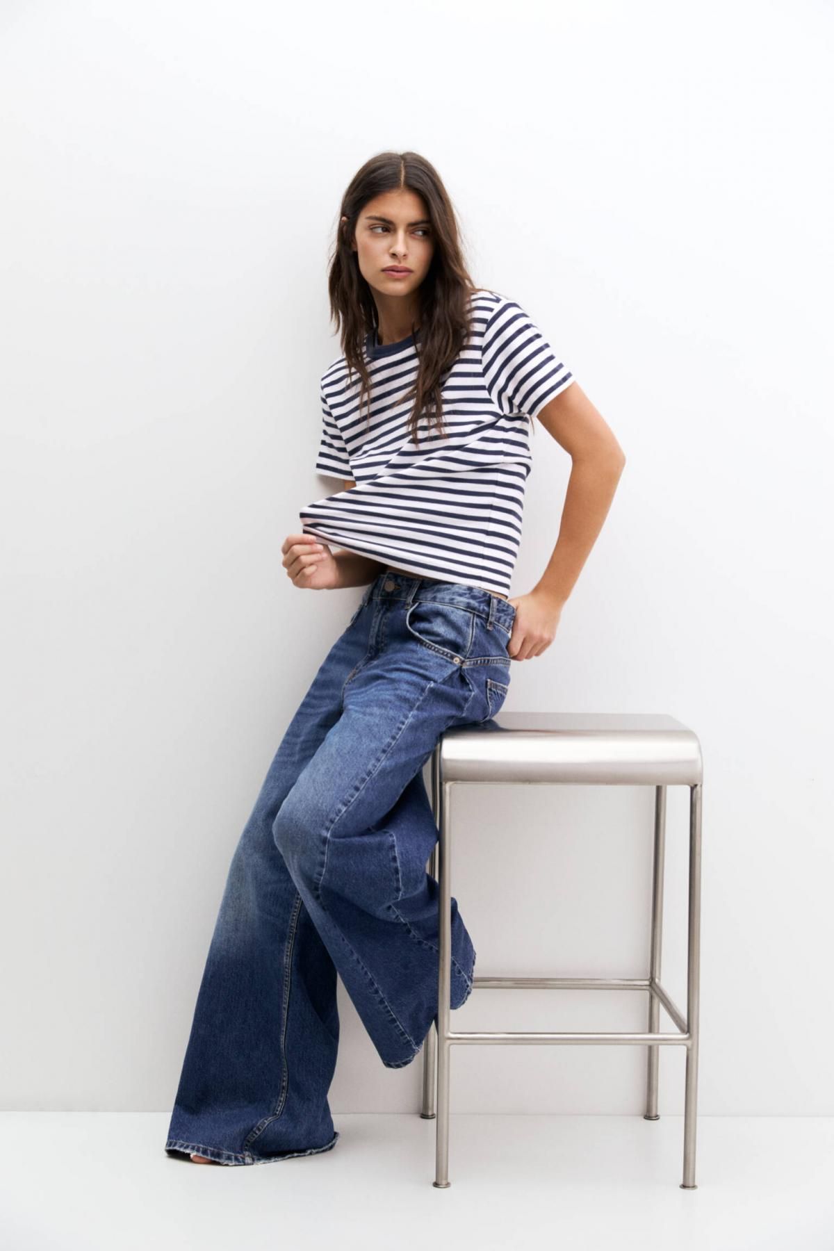 풀앤베어 스트라이프 베이직 라운드넥 반팔 티셔츠 3245/317 STRIPED - 상세 이미지 2