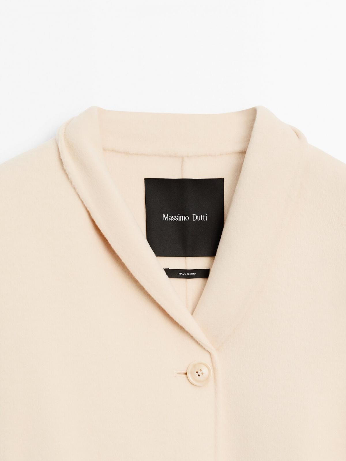 마시모두띠 미니멀 울블렌드 하이넥 미디 코트 6415/966 CREAM - 상세 이미지 2