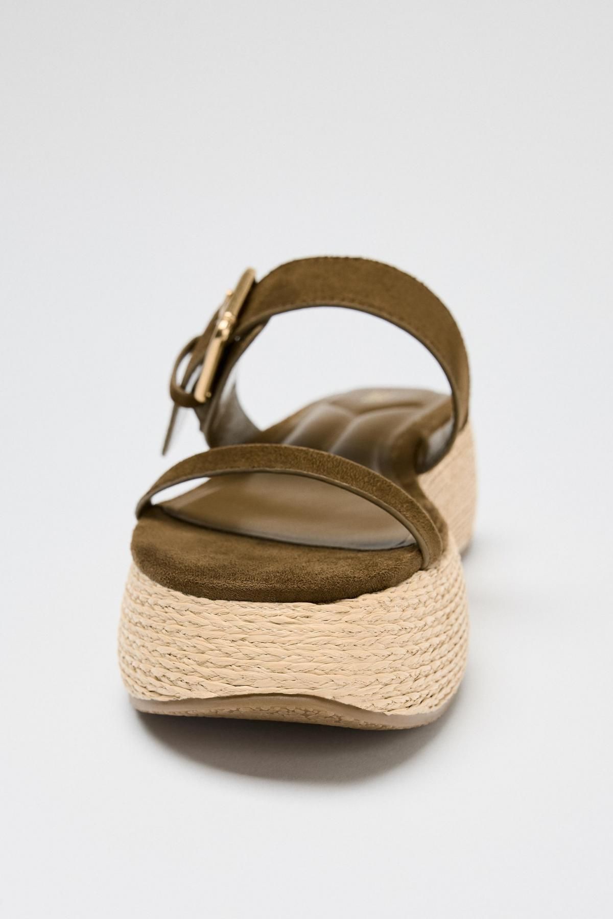 자라 라피아 플랫폼 스트랩 샌들 2352/610 KHAKI GREEN - 상세 이미지 4