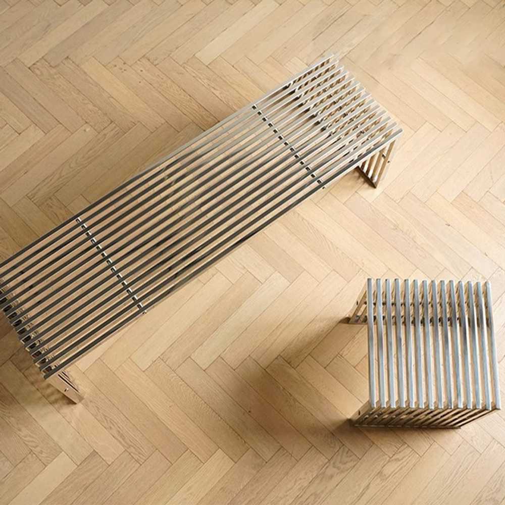 스텐 벤치 의자 화분 발코니 스틸 대기실 마당 공원 120cm - 상세 이미지 3