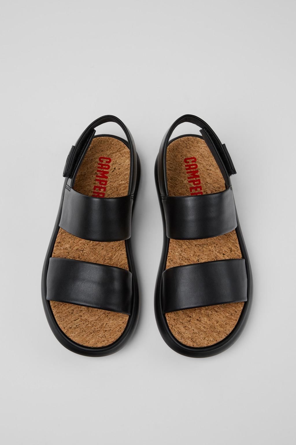 캠퍼 컴포트 스트랩 블랙 레더 샌들 Pelotas Flota K201772-001 BLACK - 상세 이미지 4