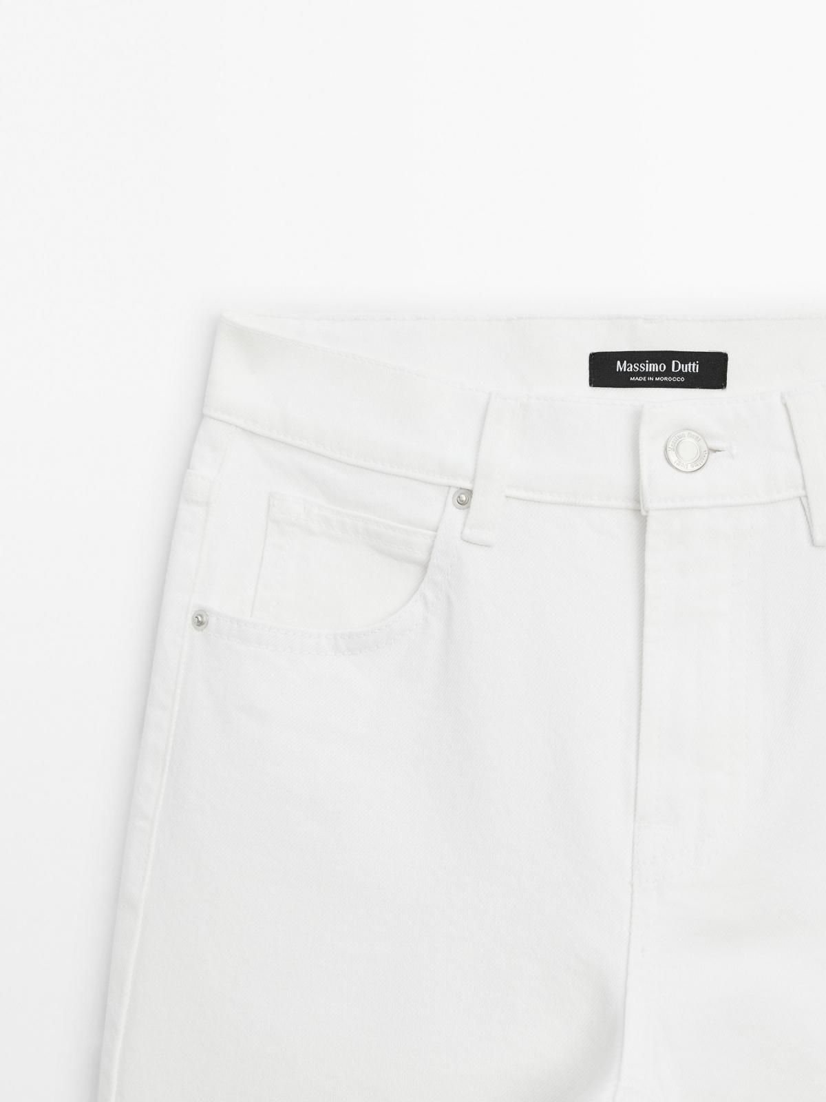 마시모두띠 화이트 미드라이즈 슬림핏 크롭 데님 팬츠 5060/718 OFF WHITE - 상세 이미지 5