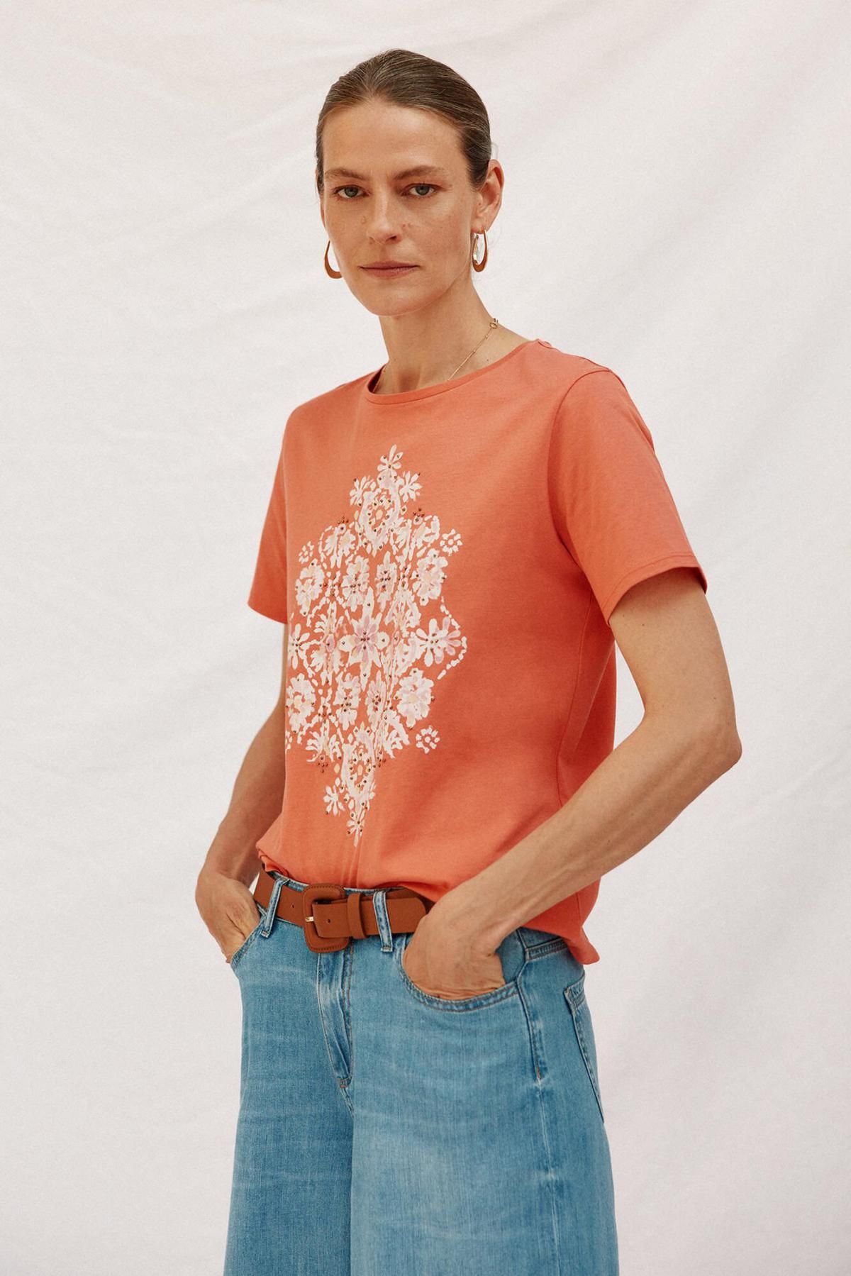 꼬르떼피엘 포인트 플라워 프린트 반팔 티셔츠 9162087 MULTICOLOR - 상품 이미지