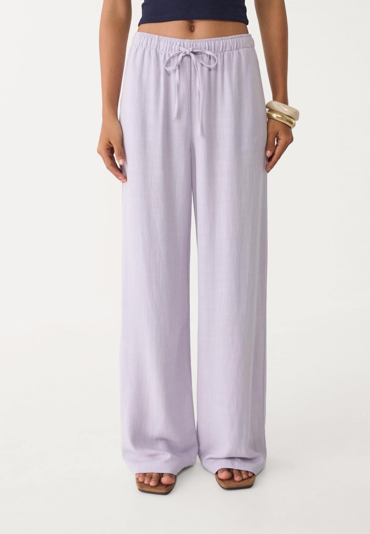 스트라디바리우스 라이트와이드 린넨블렌드 스트링 팬츠 1235/737 LILAC - 상품 이미지