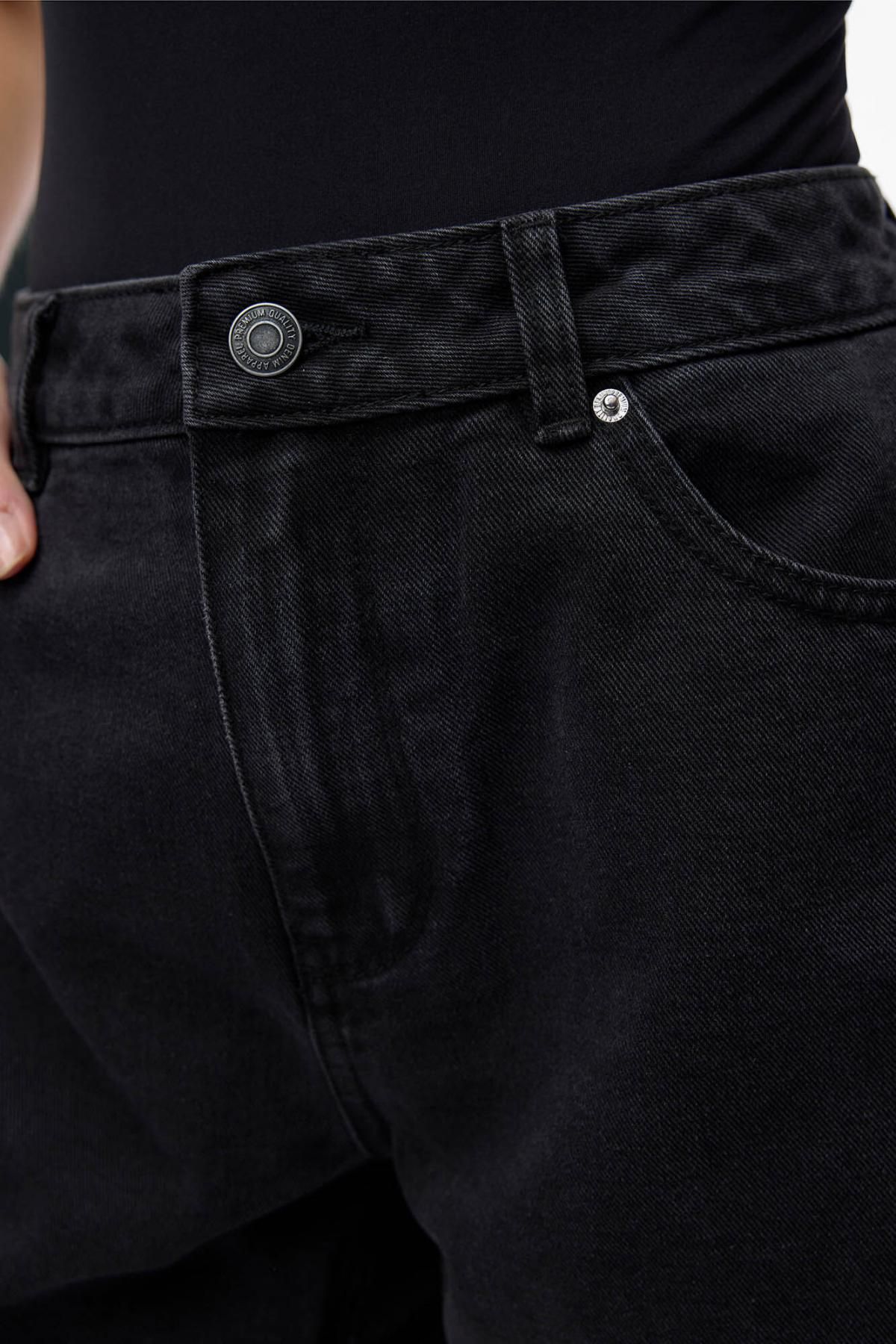 베로모다 블랙 데님 하이웨이스트 5포켓 롤업 숏팬츠 5010012 NEGRO - 상세 이미지 3