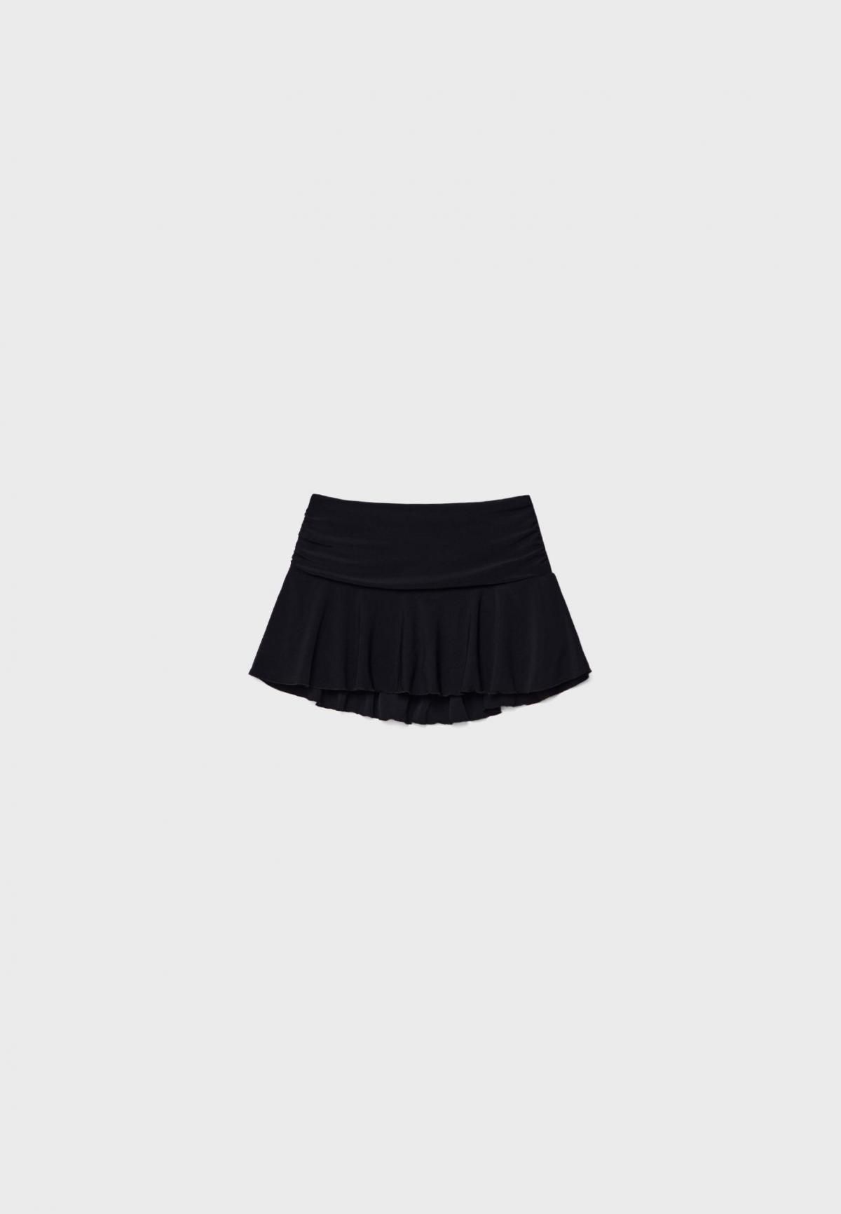 스트라디바리우스 러플 플레어 미니 스커트 스커트 팬츠 7405/561 BLACK - 메인 이미지