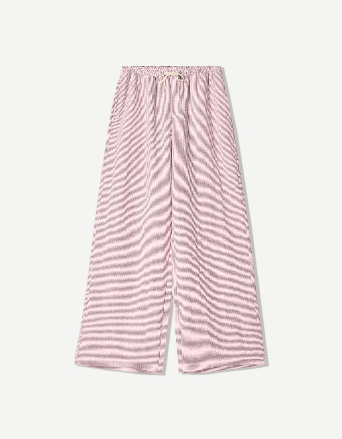 버쉬카 내추럴 와이드핏 라운지 팬츠 0102/741 BURGUNDY - 상품 이미지