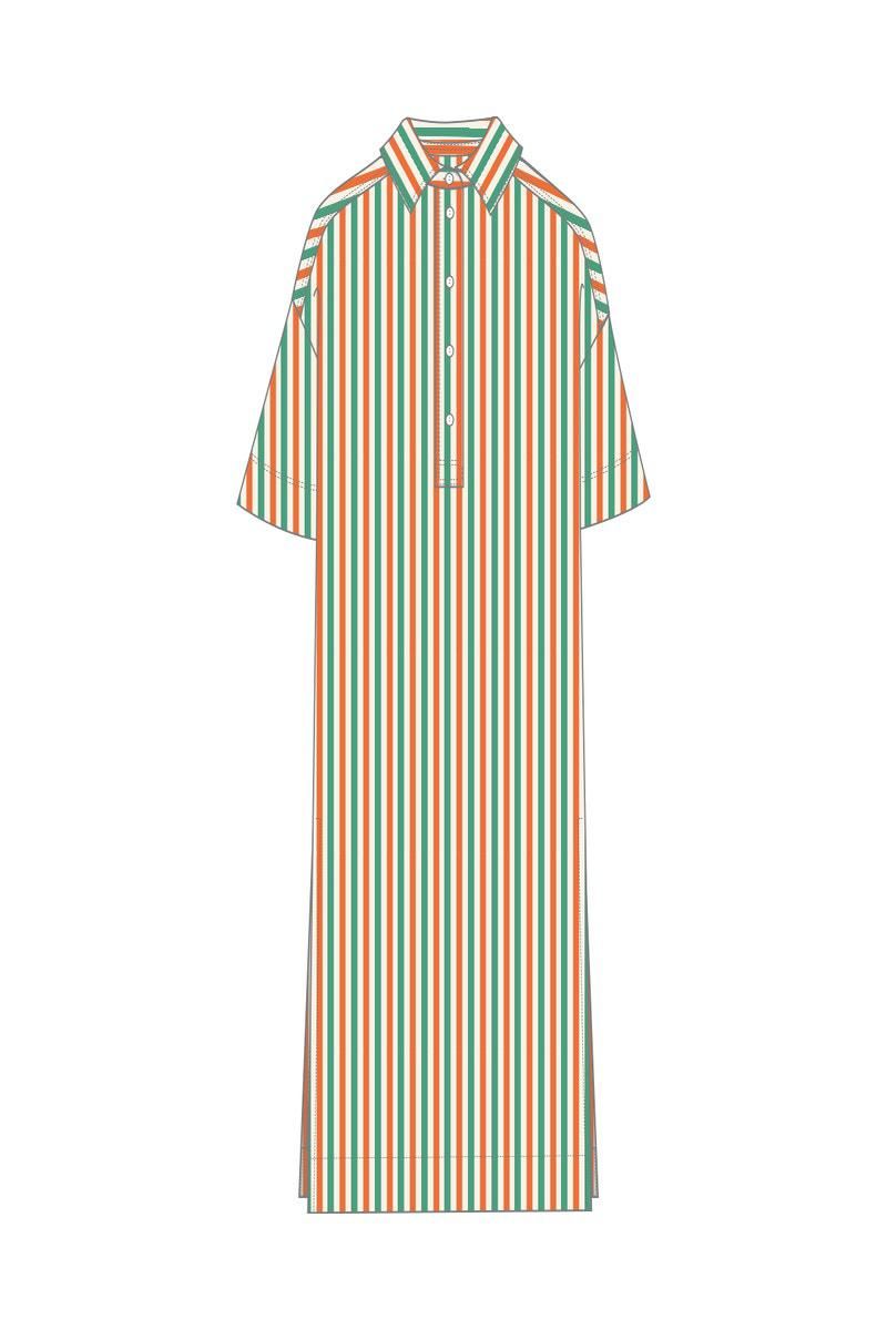 타이니코튼 스트라이프 셔츠 원피스 미디 SS25-634R28 ONE COLOR - 상세 이미지 2