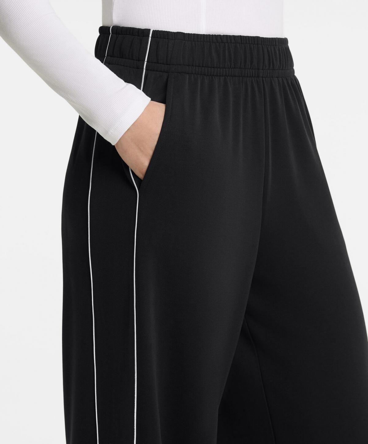 오이쇼 모달 와이드 스트레이트 테크니컬 사이드 자수 팬츠 1162/791 BLACK - 상세 이미지 4