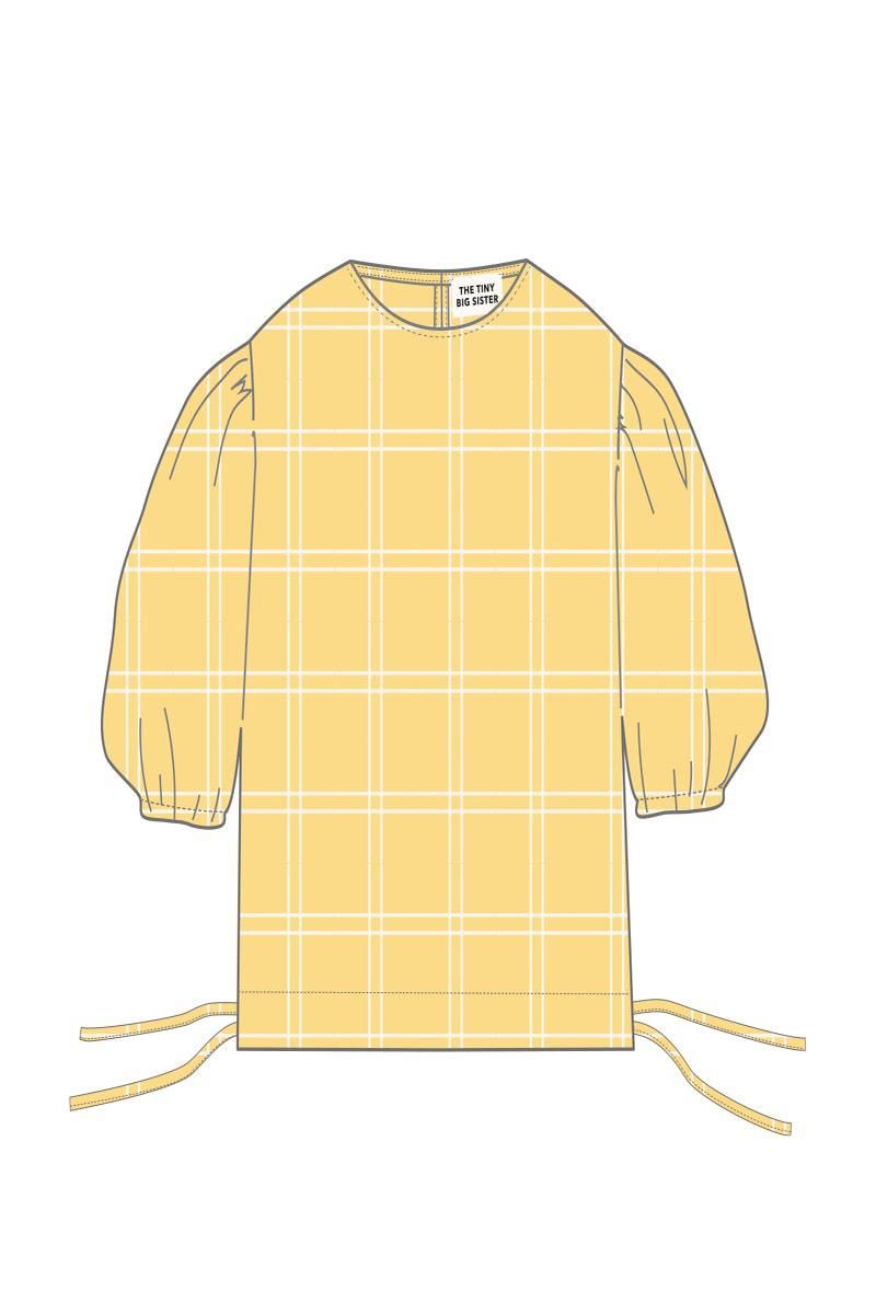 타이니코튼 체크 퍼프소매 스트링 블라우스 SS25-623N03 ONE COLOR - 상세 이미지 2