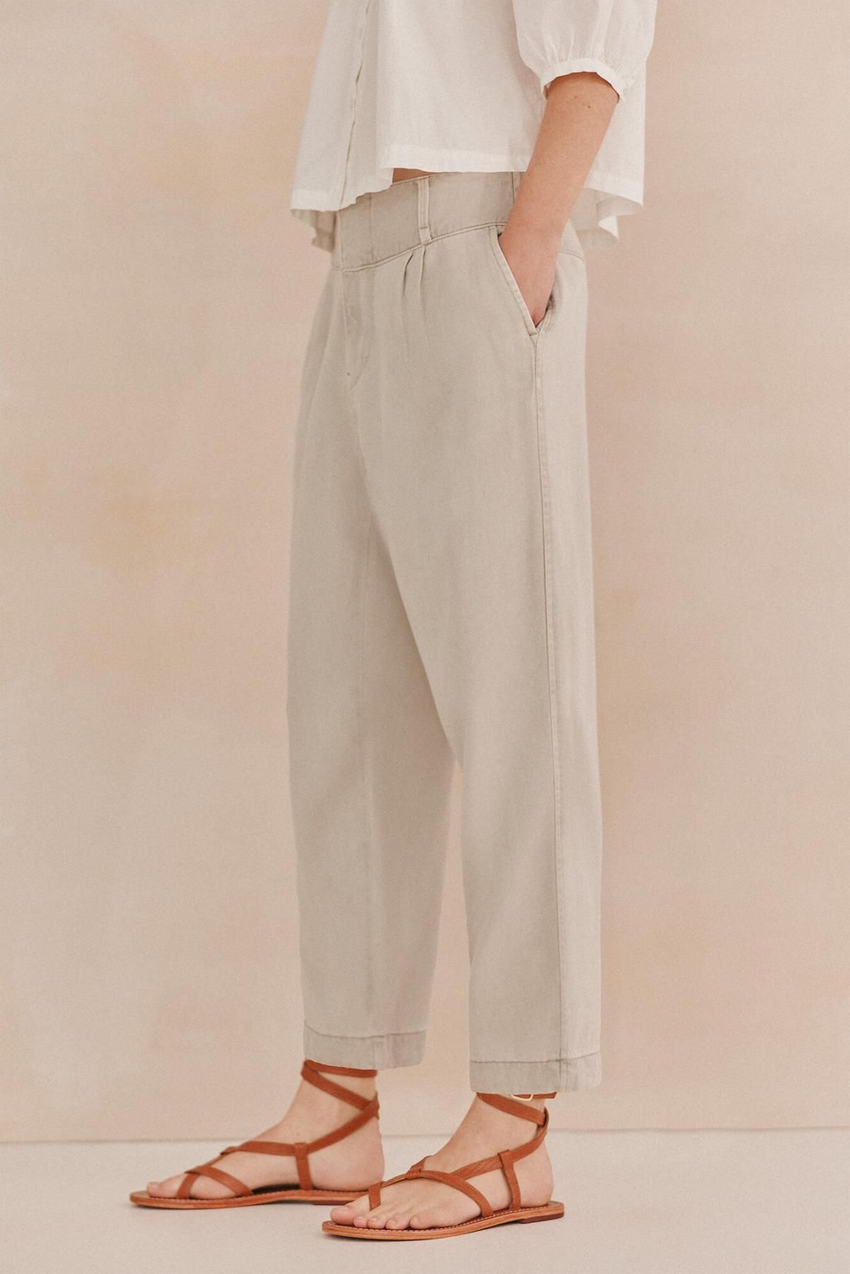 호스 인트로피아 라이트 베이지 테크니컬 데일리 스트레이트핏 슬랙스 팬츠 6549016 AZUL - 상세 이미지 2