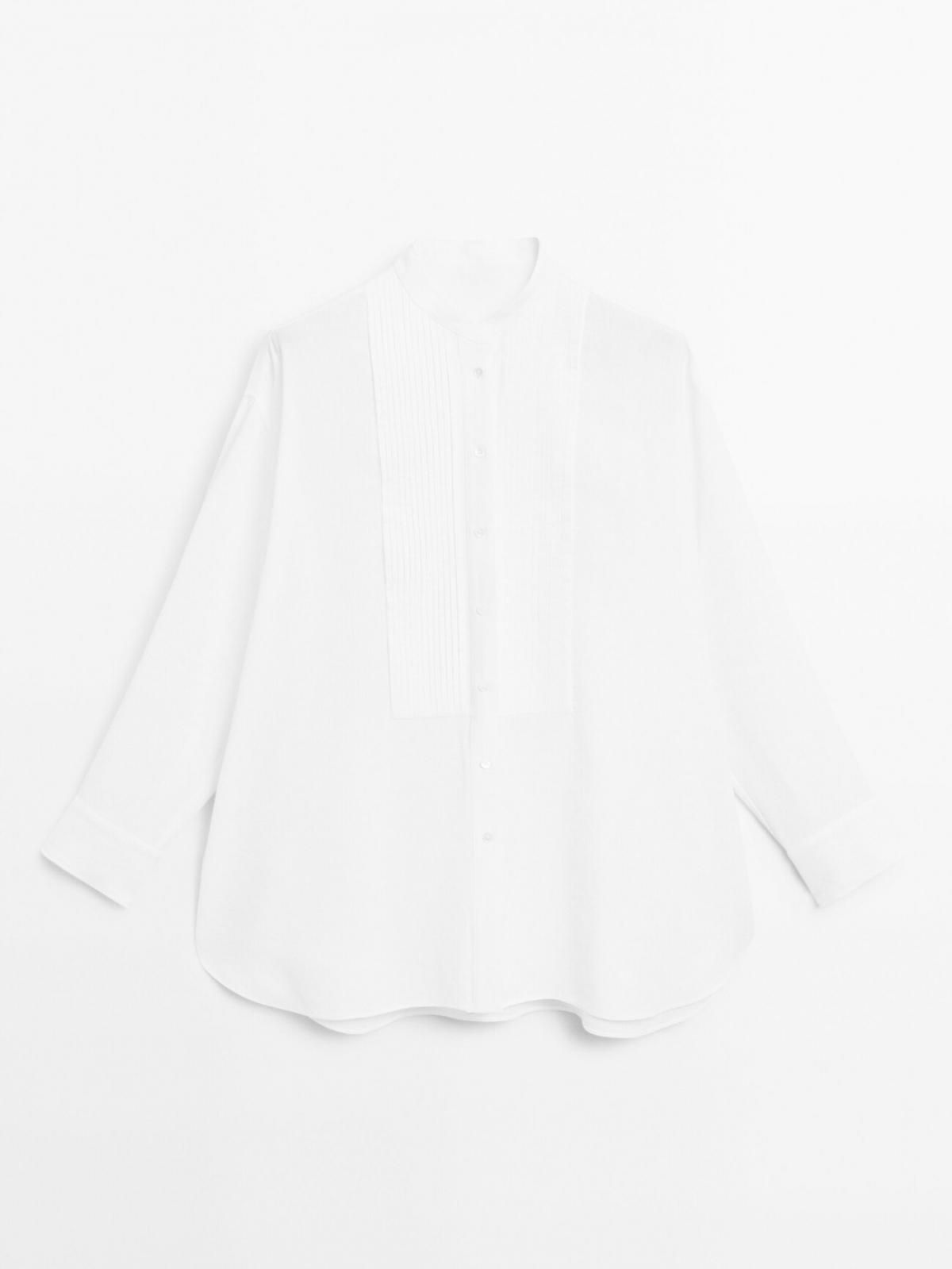 마시모두띠 린넨 루즈핏 테크니컬 핀턱 긴팔 셔츠 5125/536 WHITE - 메인 이미지