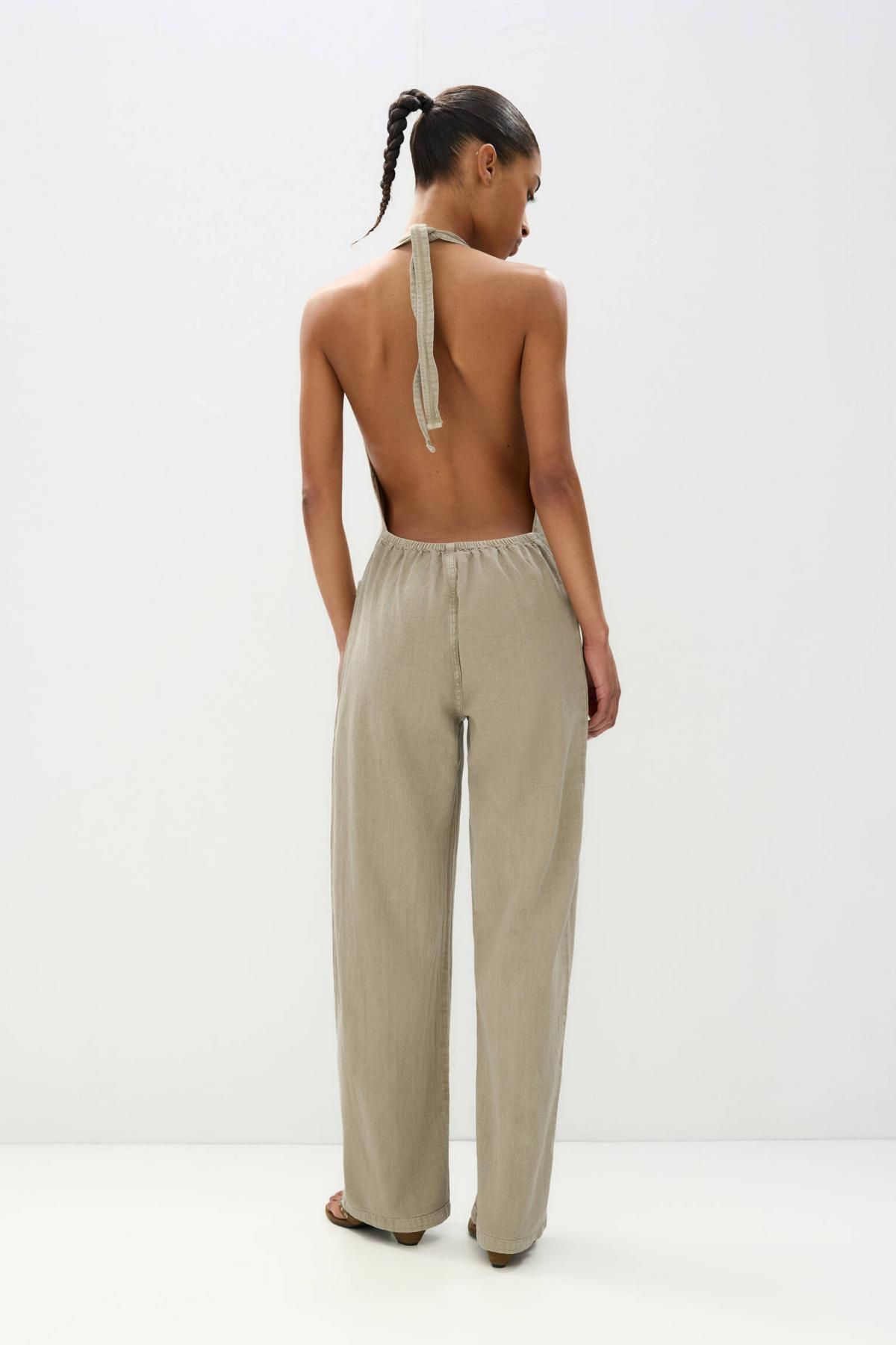 풀앤베어 트렌디 오픈백 슈퍼 배기 오버롤 3642/304 OCHRE - 상세 이미지 4