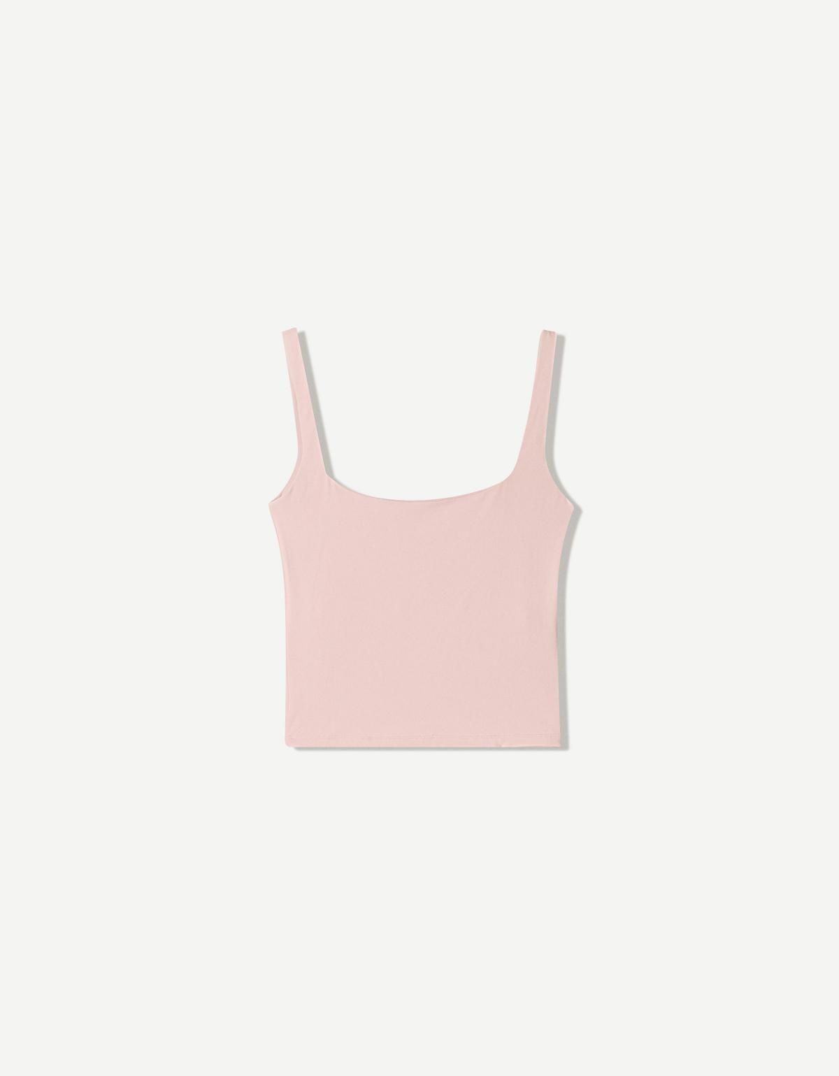 버쉬카 베이직 페일핑크 스트랩 크롭탑 3660/662 PINK - 상세 이미지 2
