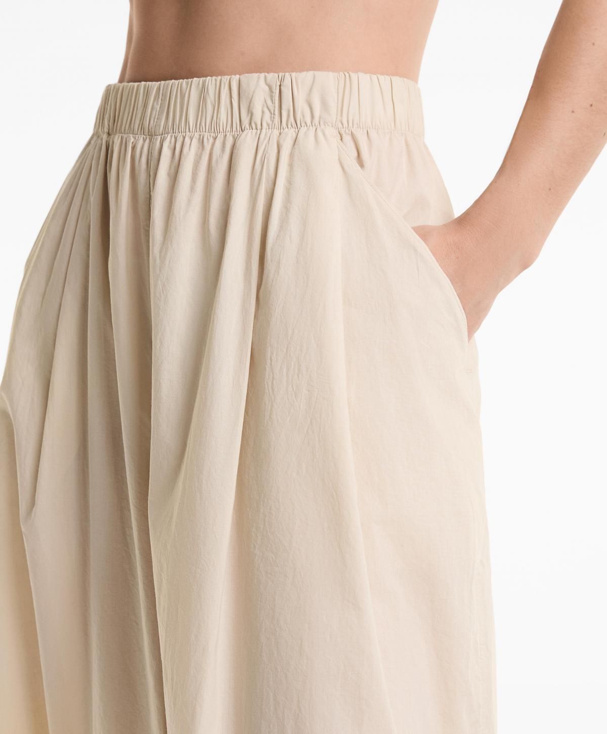 오이쇼 베이지 와이드핏 코튼 포플린 밴딩팬츠 3356/873 OATMEAL - 상세 이미지 4