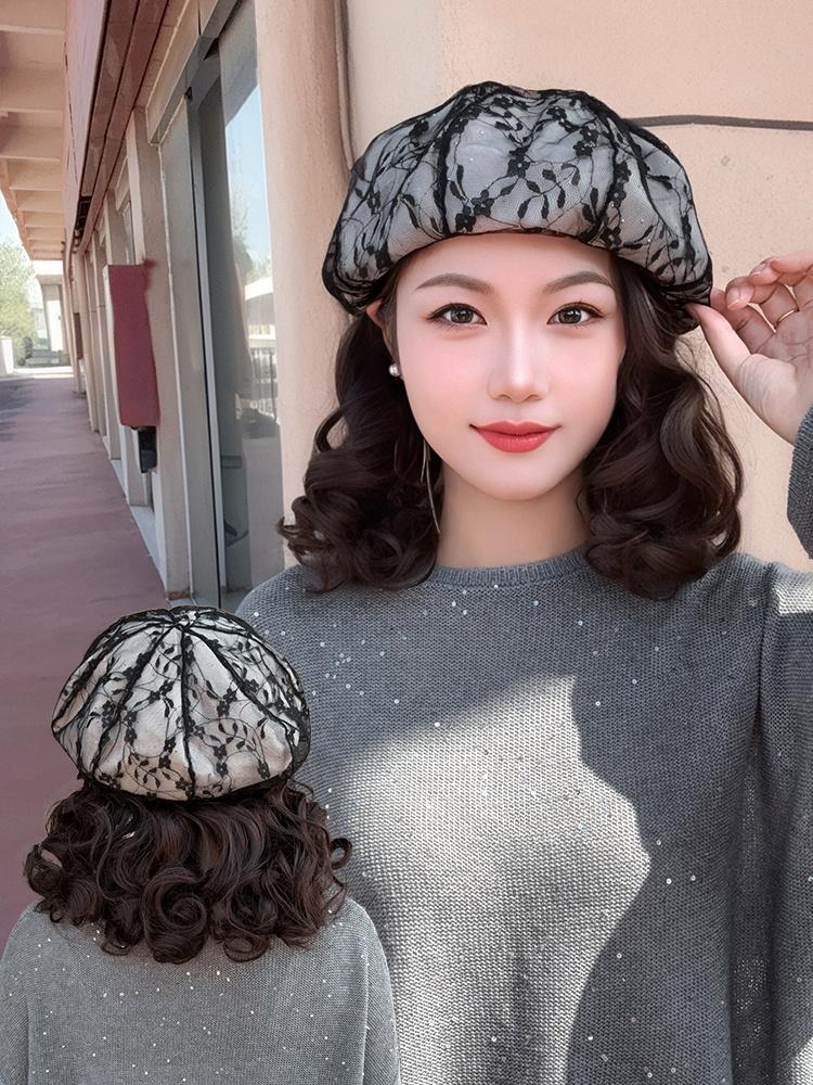 항암가발 항암모자 웨이브 가발달린모자 엄마 모자가발 일체형 모자+브라운 케어세트 - 상세 이미지 5