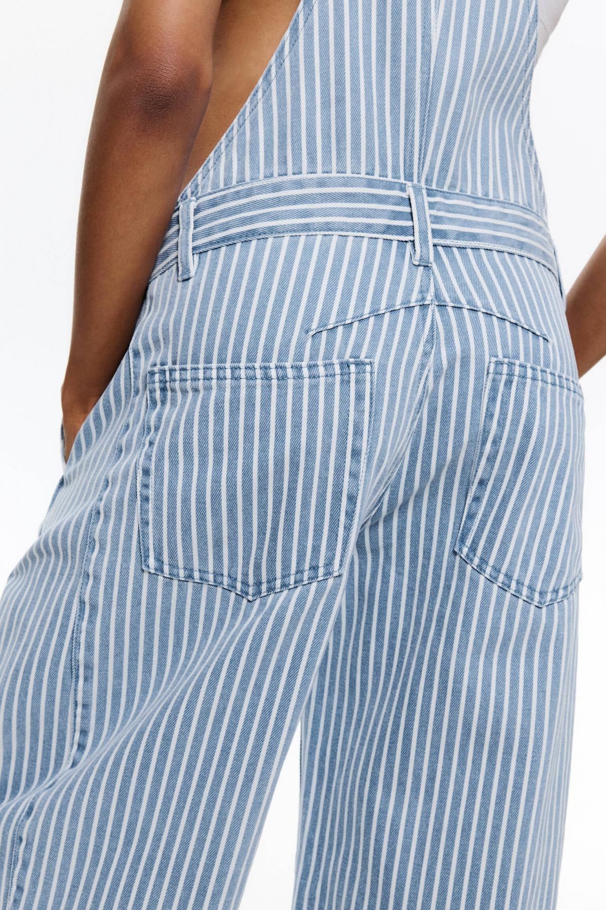 풀앤베어 스트라이프 벌룬핏 데님 오버롤 7638/300 BLUE - 상세 이미지 5